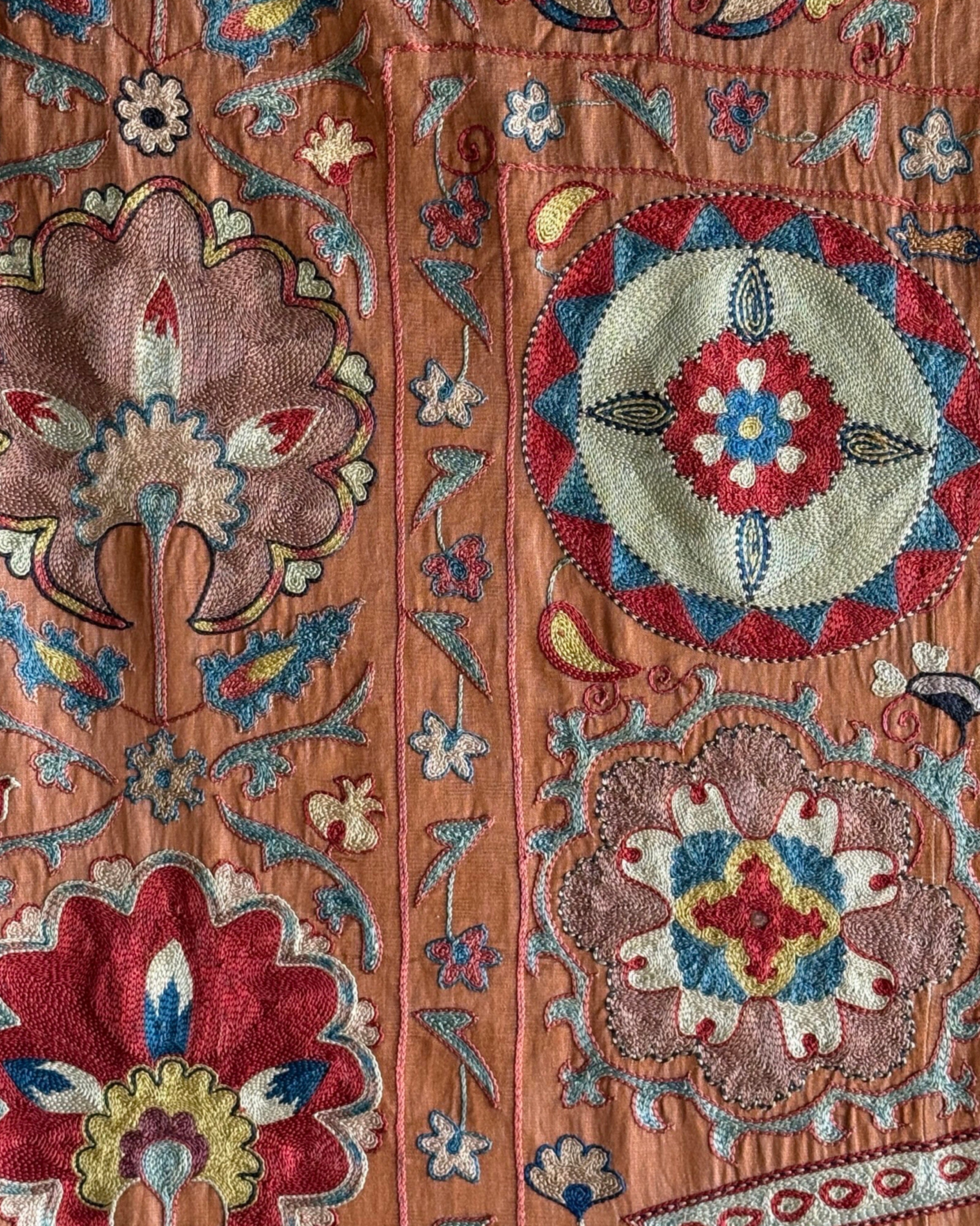 Hand Stitched Suzani (CSSU46325 | 63" x 95") Suzani Aziz Suzani 