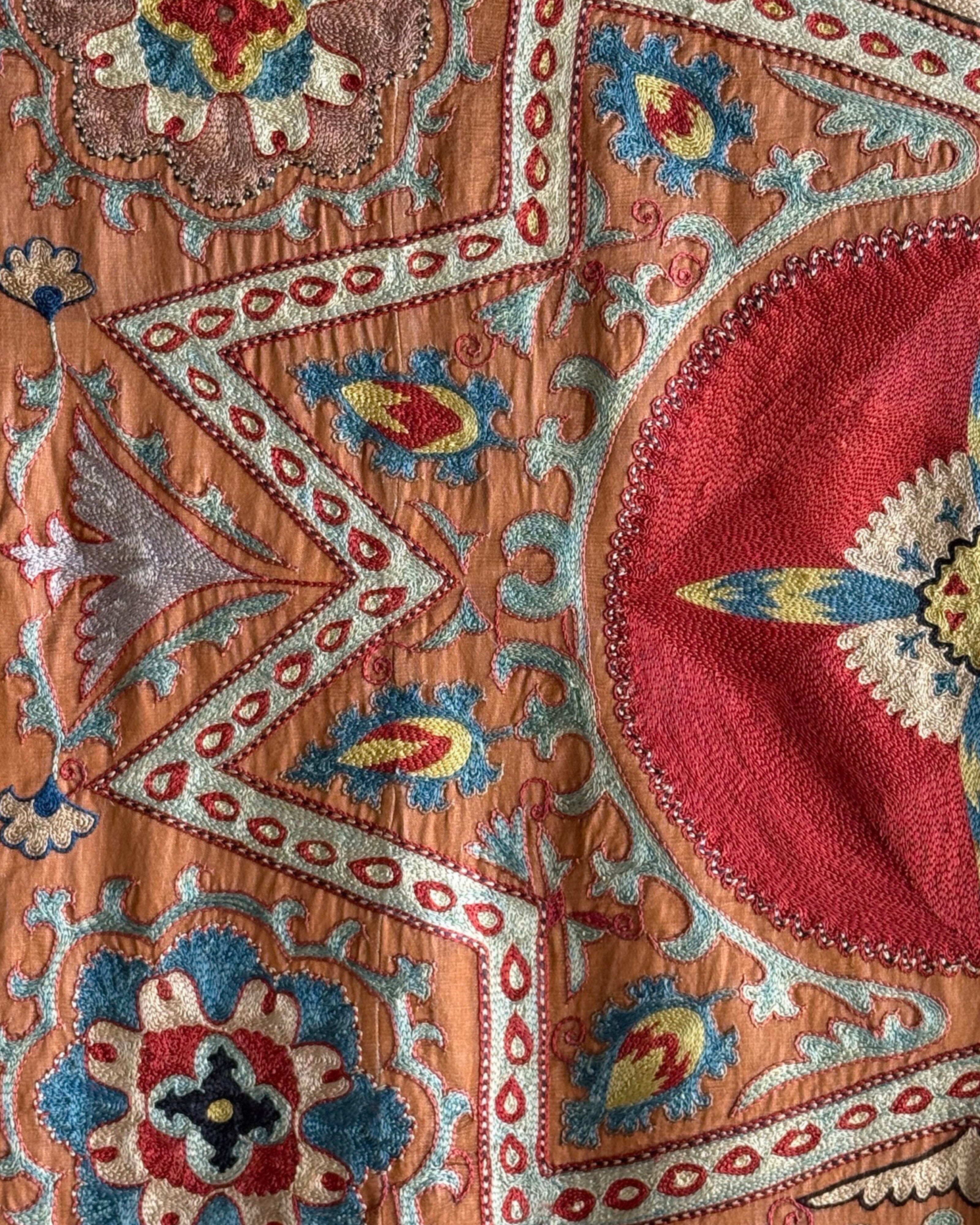 Hand Stitched Suzani (CSSU46325 | 63" x 95") Suzani Aziz Suzani 