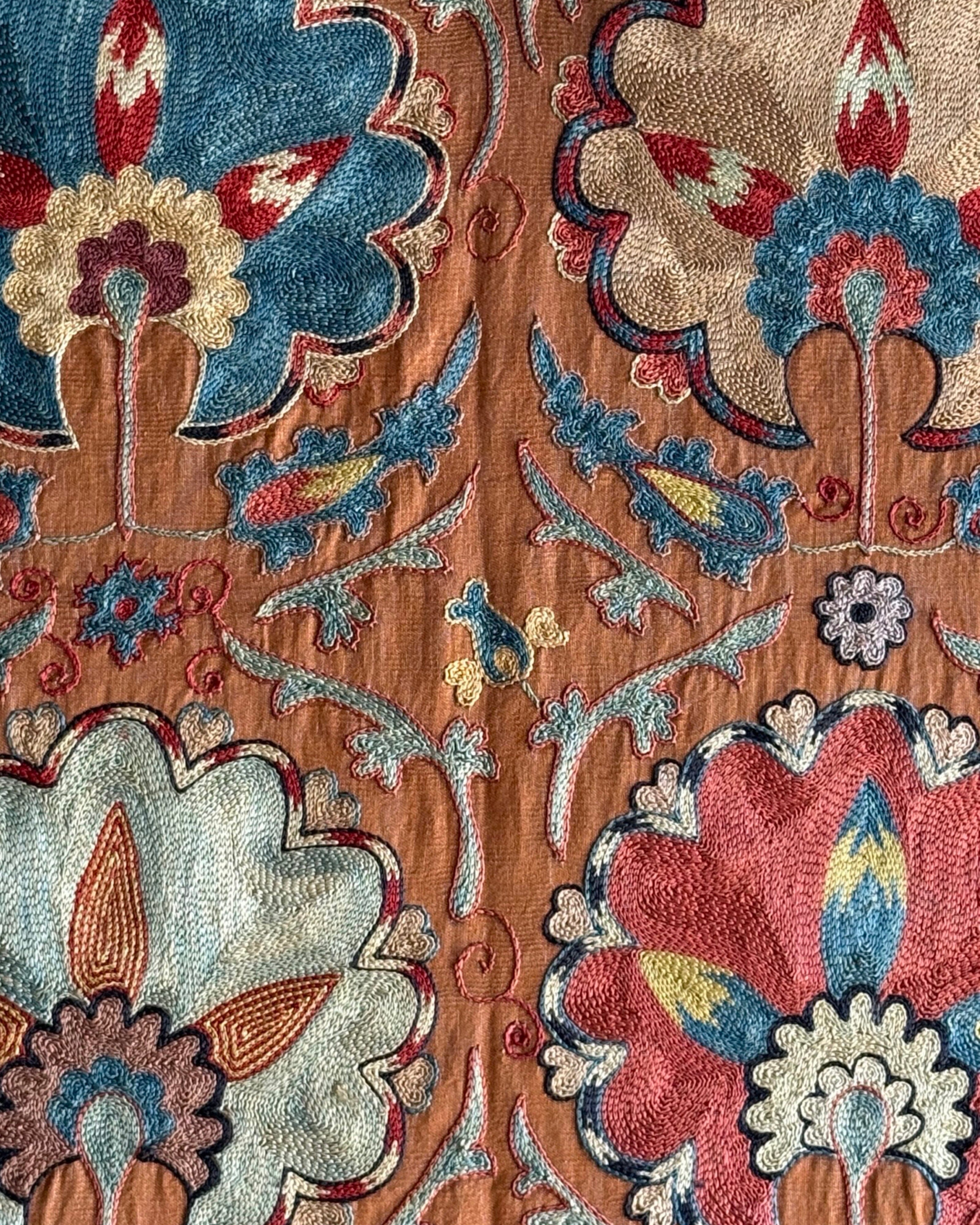 Hand Stitched Suzani (CSSU46325 | 63" x 95") Suzani Aziz Suzani 