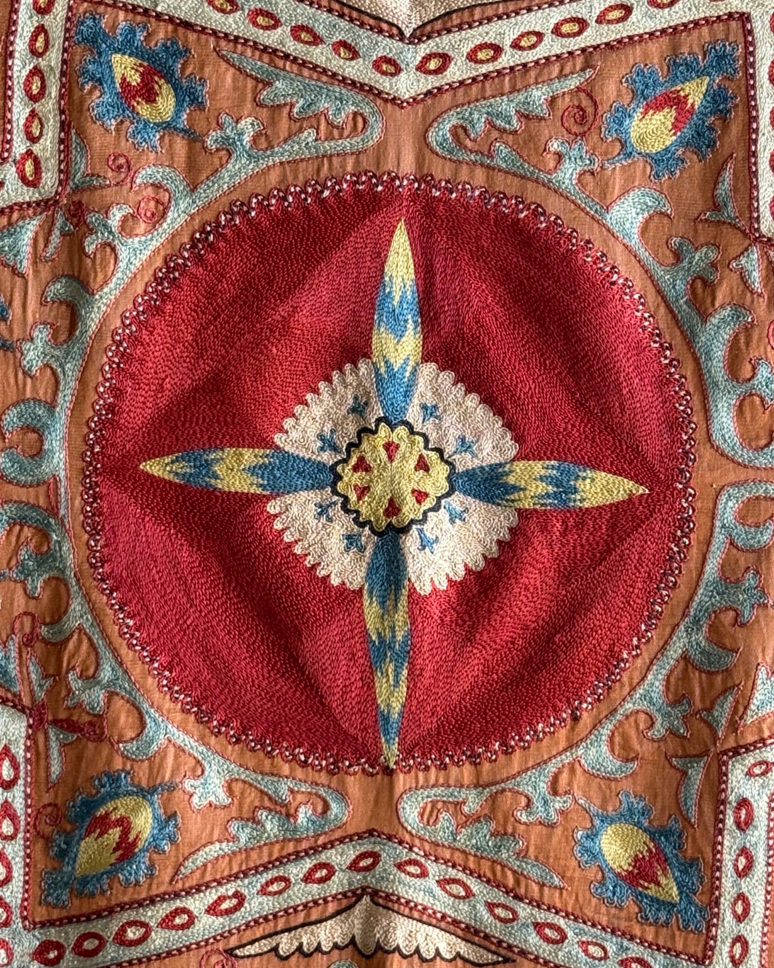 Hand Stitched Suzani (CSSU46325 | 63" x 95") Suzani Aziz Suzani 