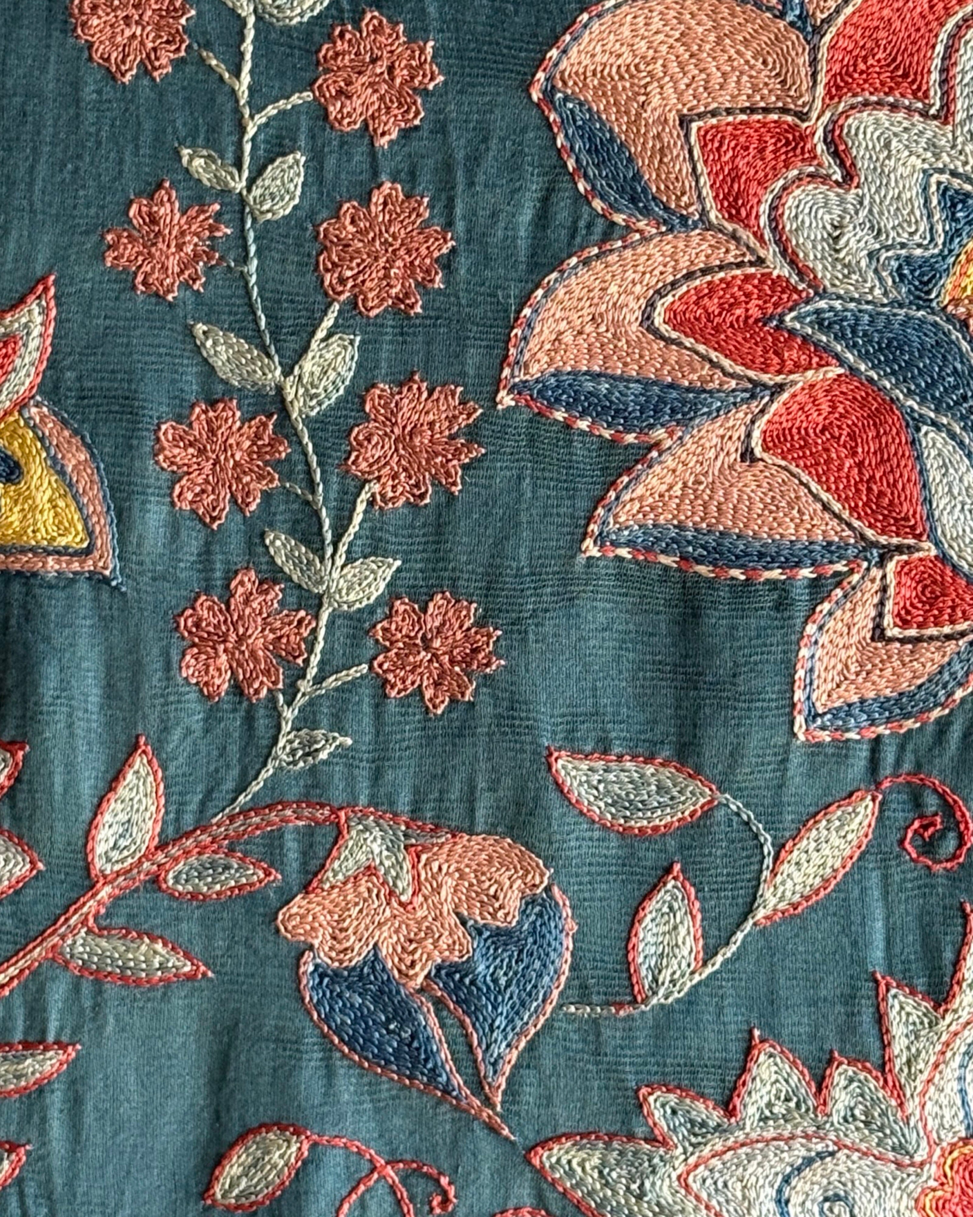 Hand Stitched Suzani (CSSU46425 | 64" x 95") Suzani Aziz Suzani 