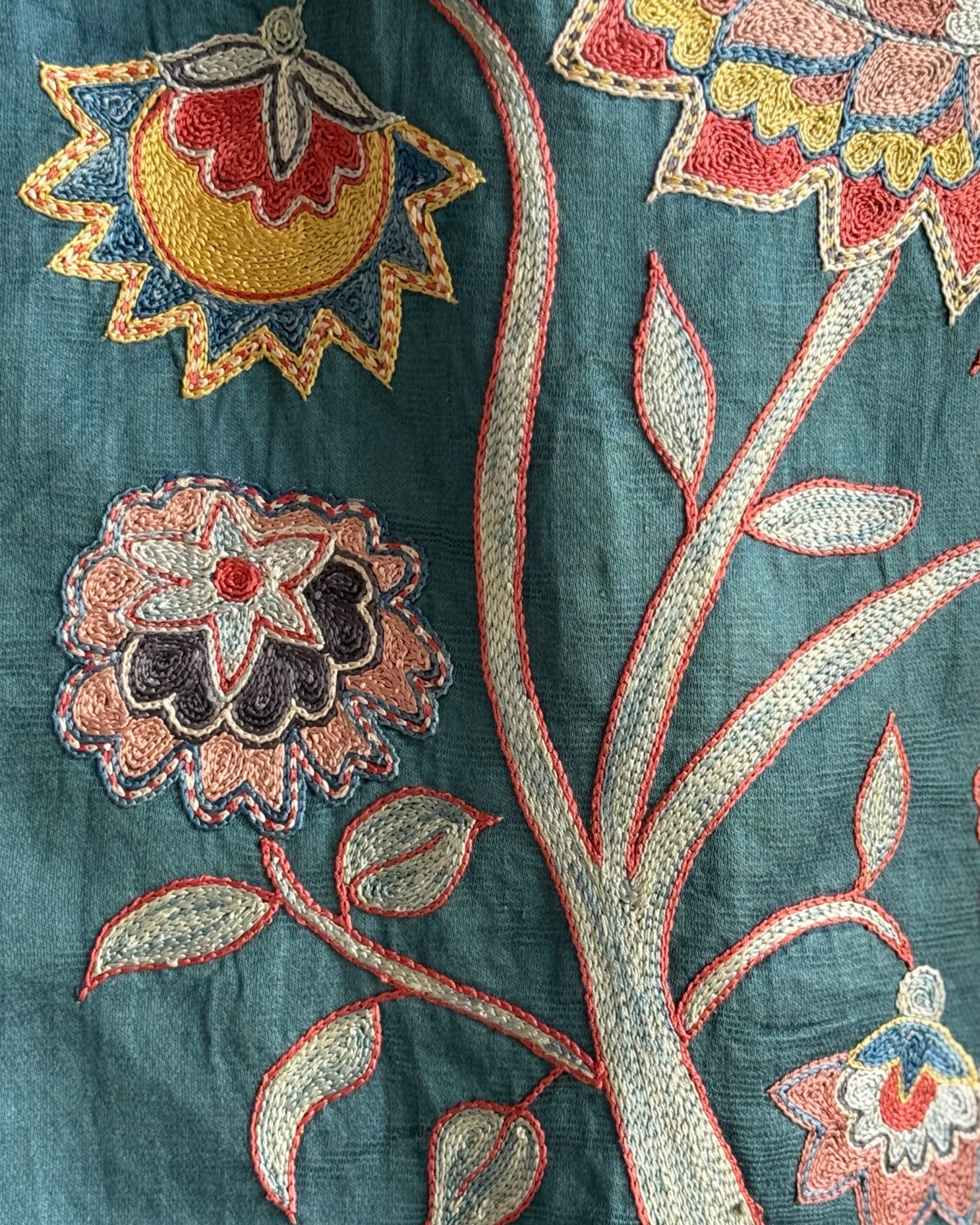 Hand Stitched Suzani (CSSU46425 | 64" x 95") Suzani Aziz Suzani 