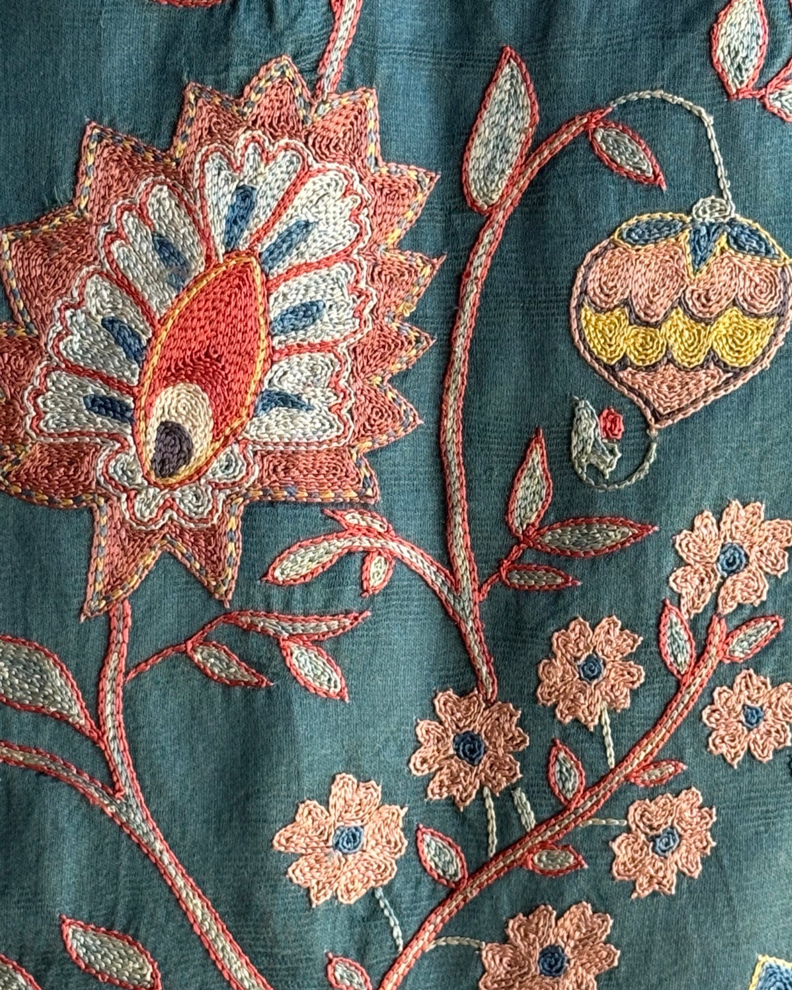 Hand Stitched Suzani (CSSU46425 | 64" x 95") Suzani Aziz Suzani 