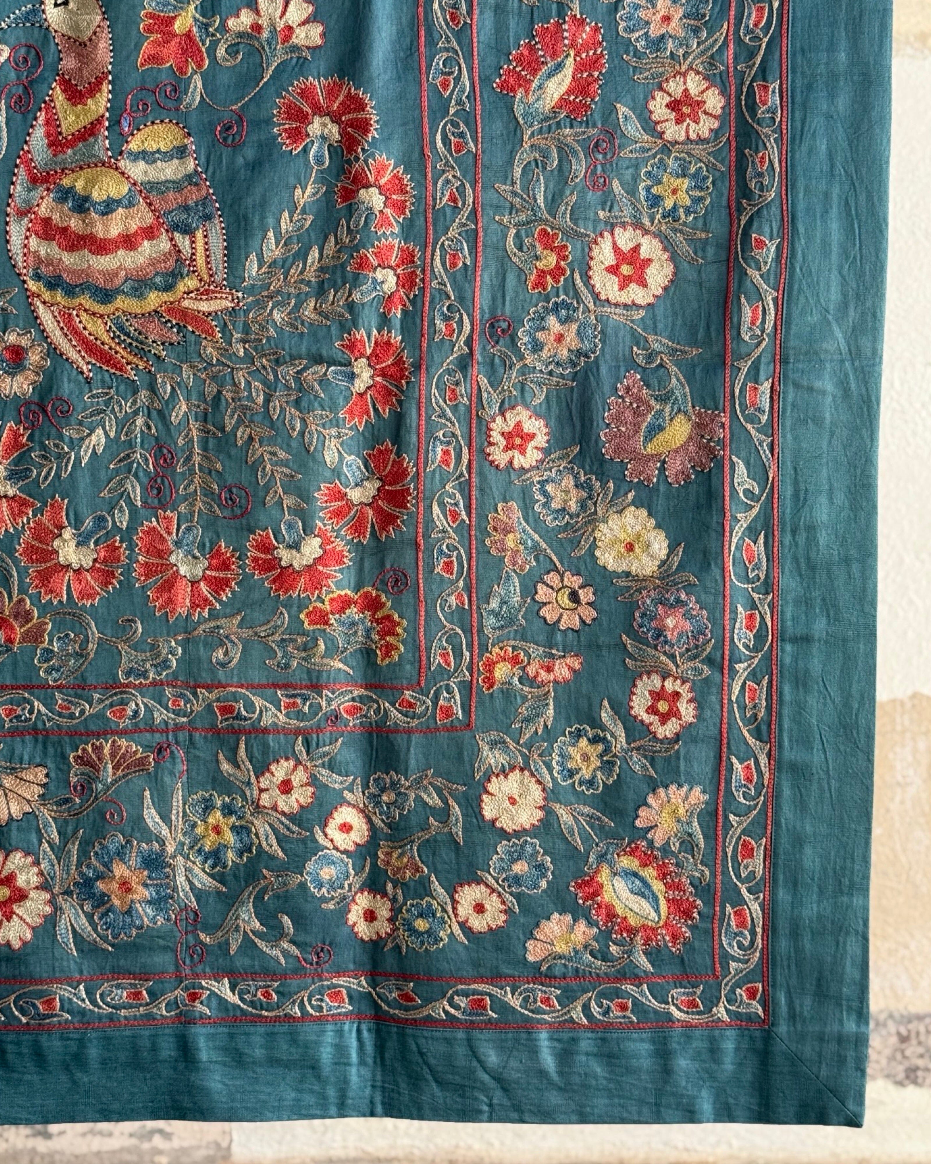 Hand Stitched Suzani (CSSU46525 | 64" x 98") Suzani Aziz Suzani 