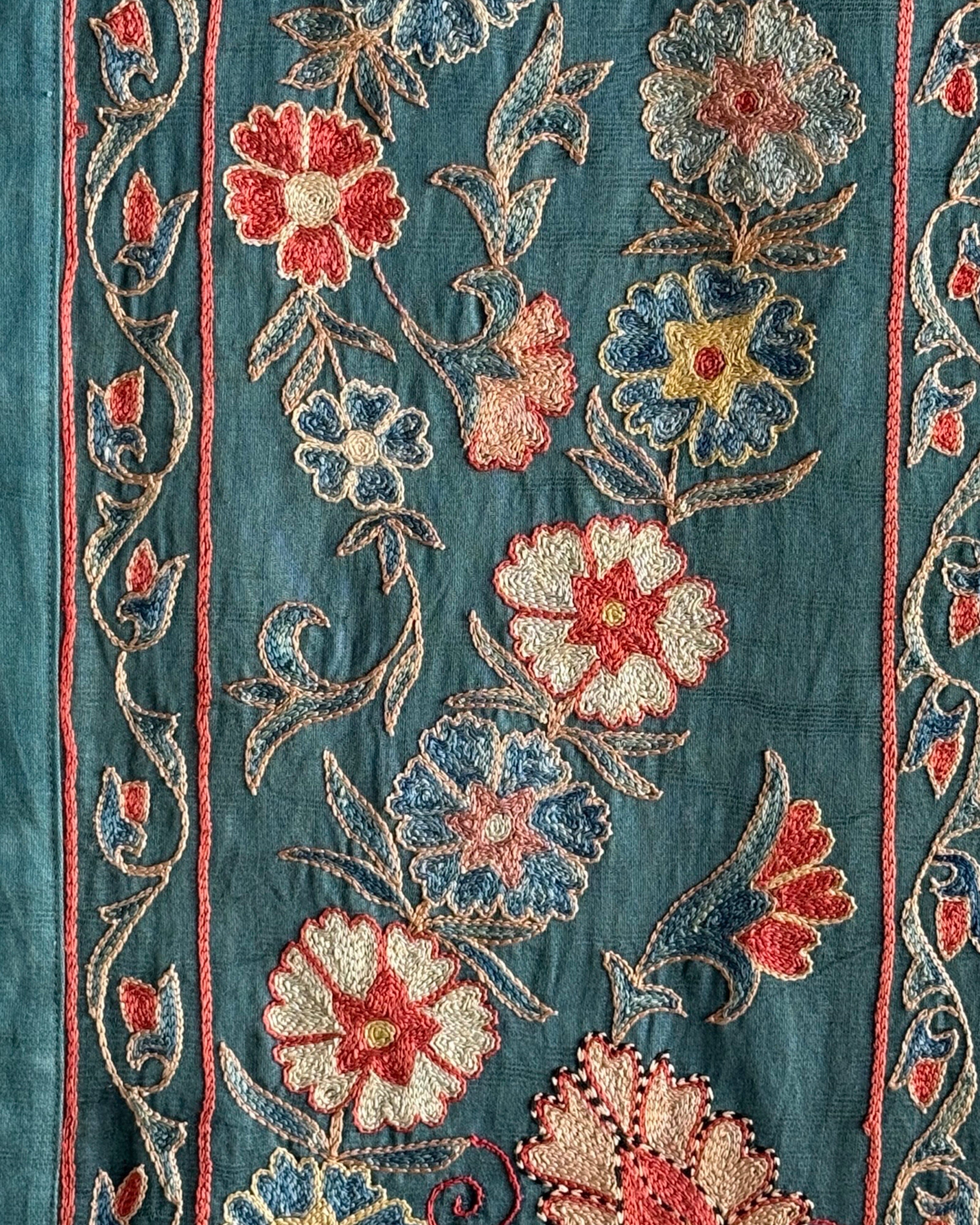 Hand Stitched Suzani (CSSU46525 | 64" x 98") Suzani Aziz Suzani 