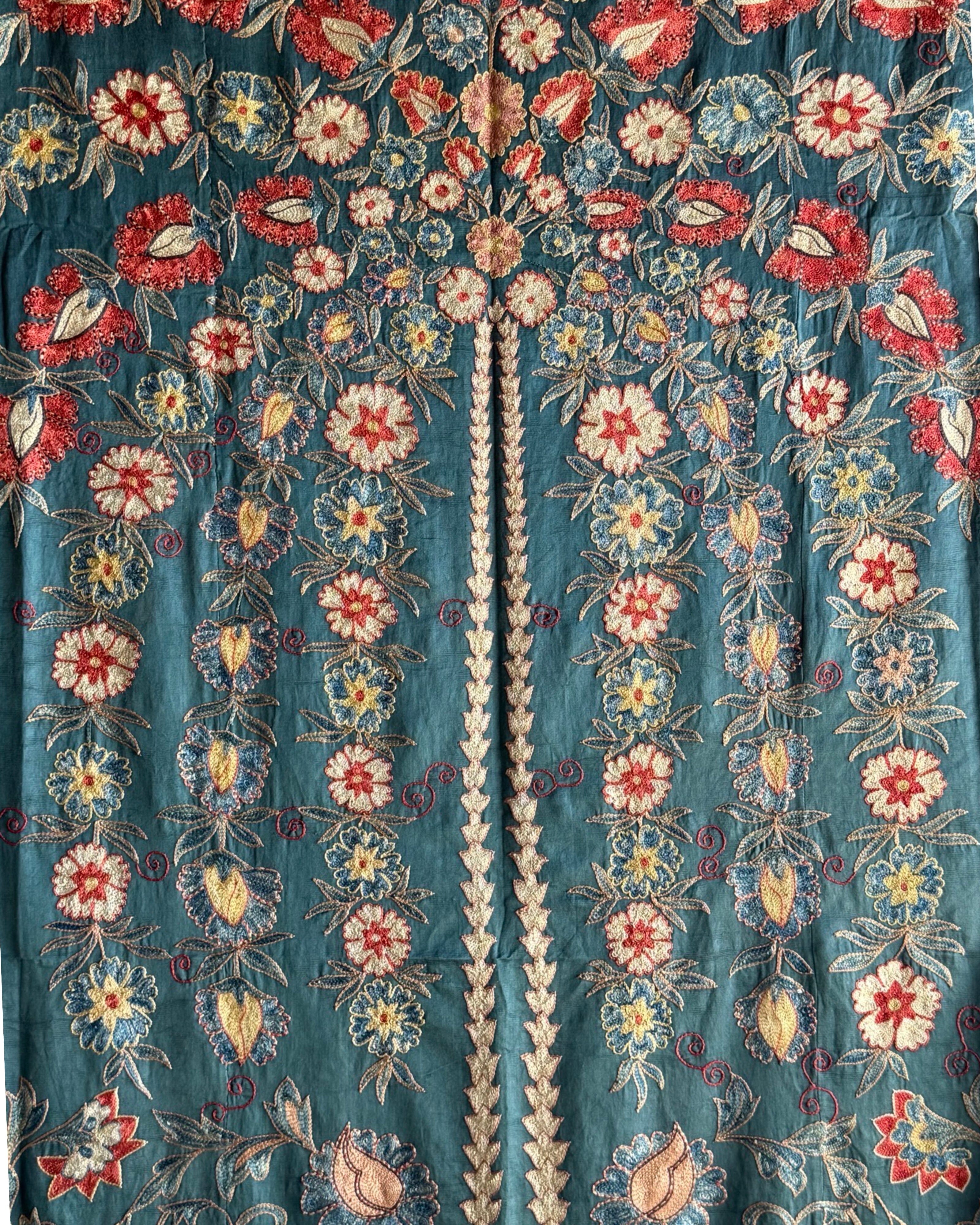 Hand Stitched Suzani (CSSU46525 | 64" x 98") Suzani Aziz Suzani 