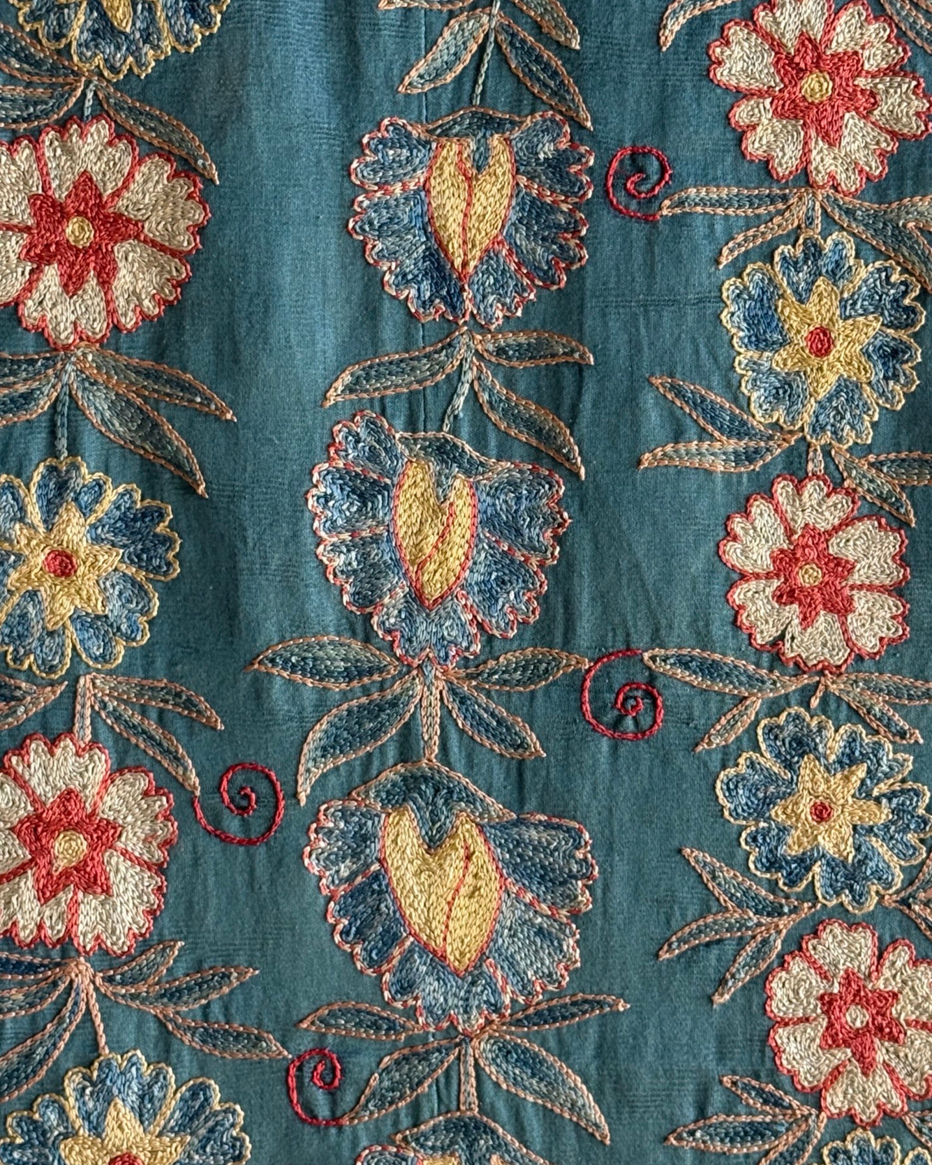 Hand Stitched Suzani (CSSU46525 | 64" x 98") Suzani Aziz Suzani 