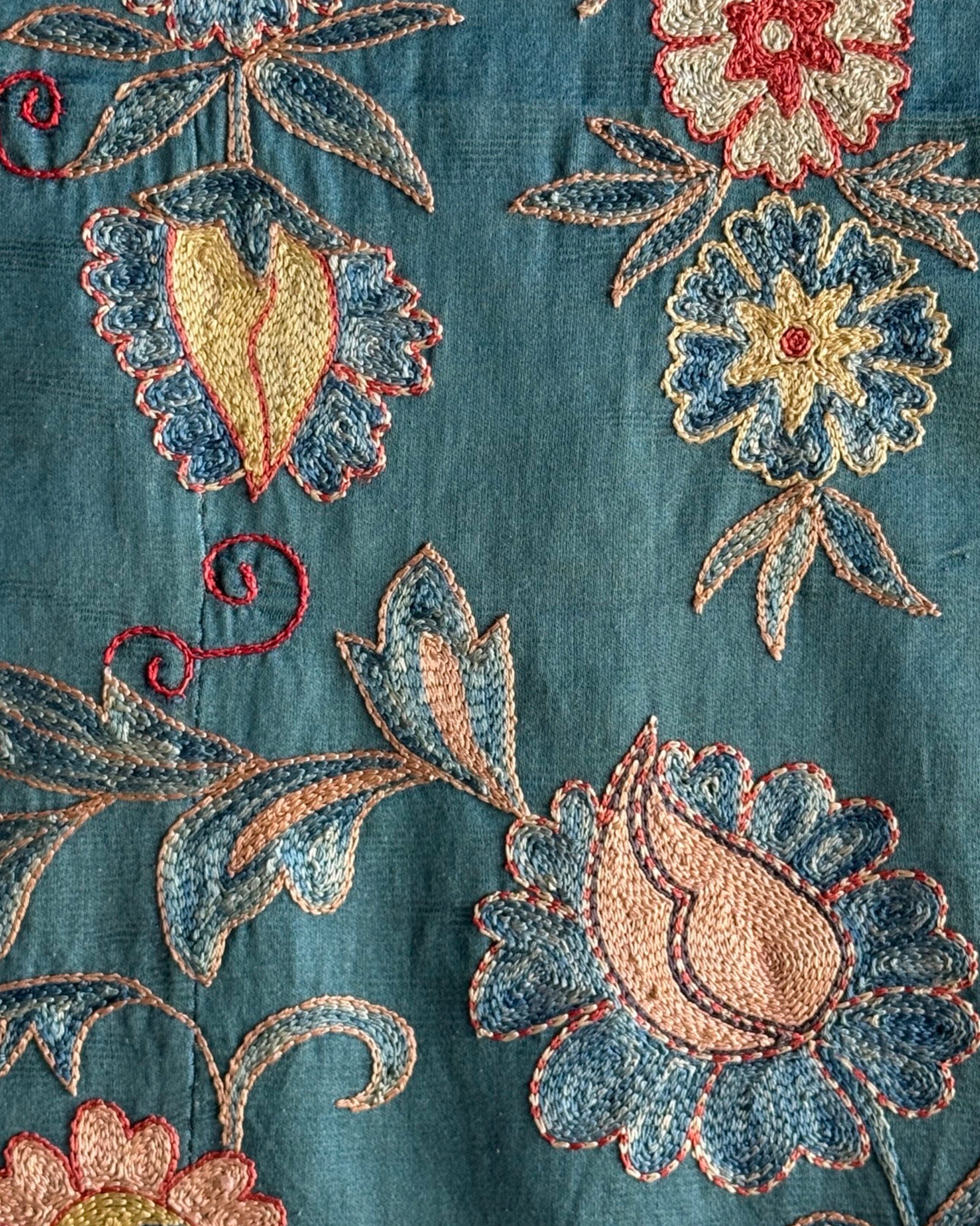 Hand Stitched Suzani (CSSU46525 | 64" x 98") Suzani Aziz Suzani 