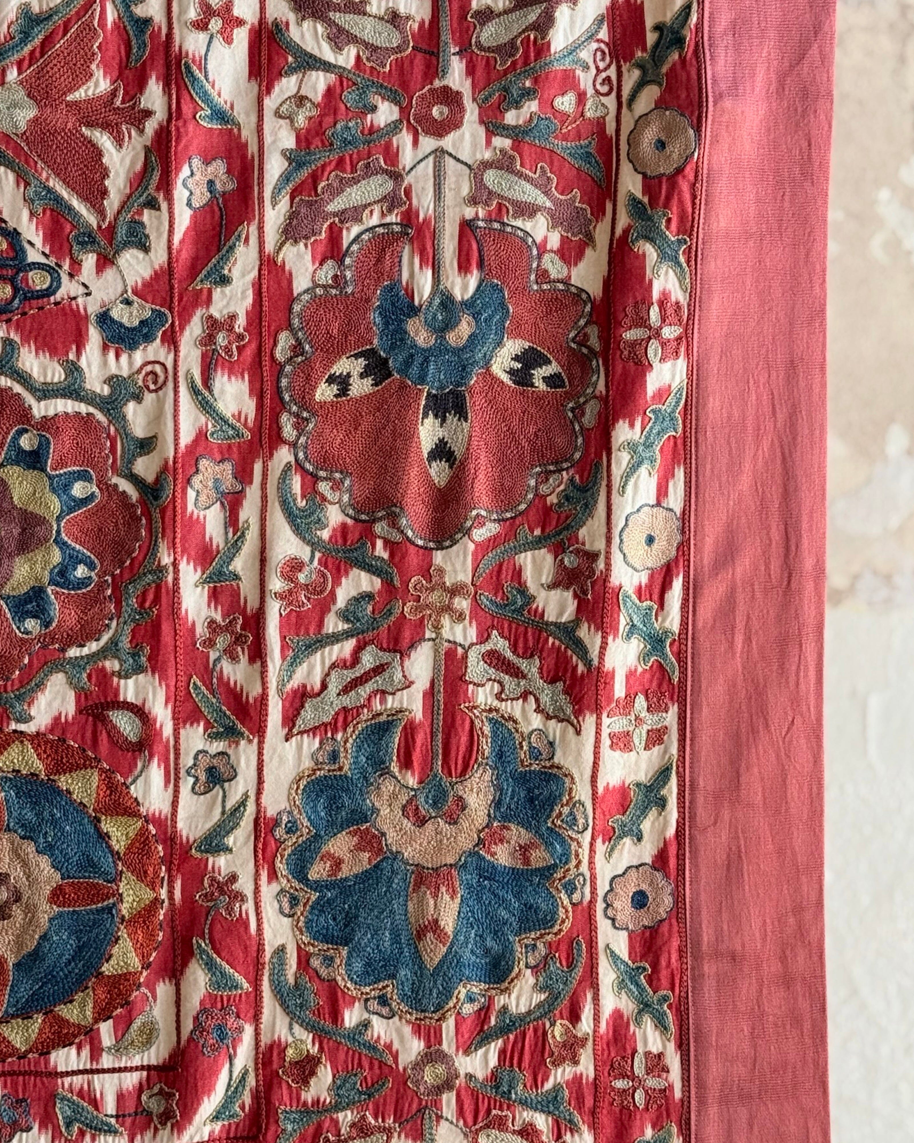 Hand Stitched Suzani (CSSU46725 | 64" x 95") Suzani Aziz Suzani 