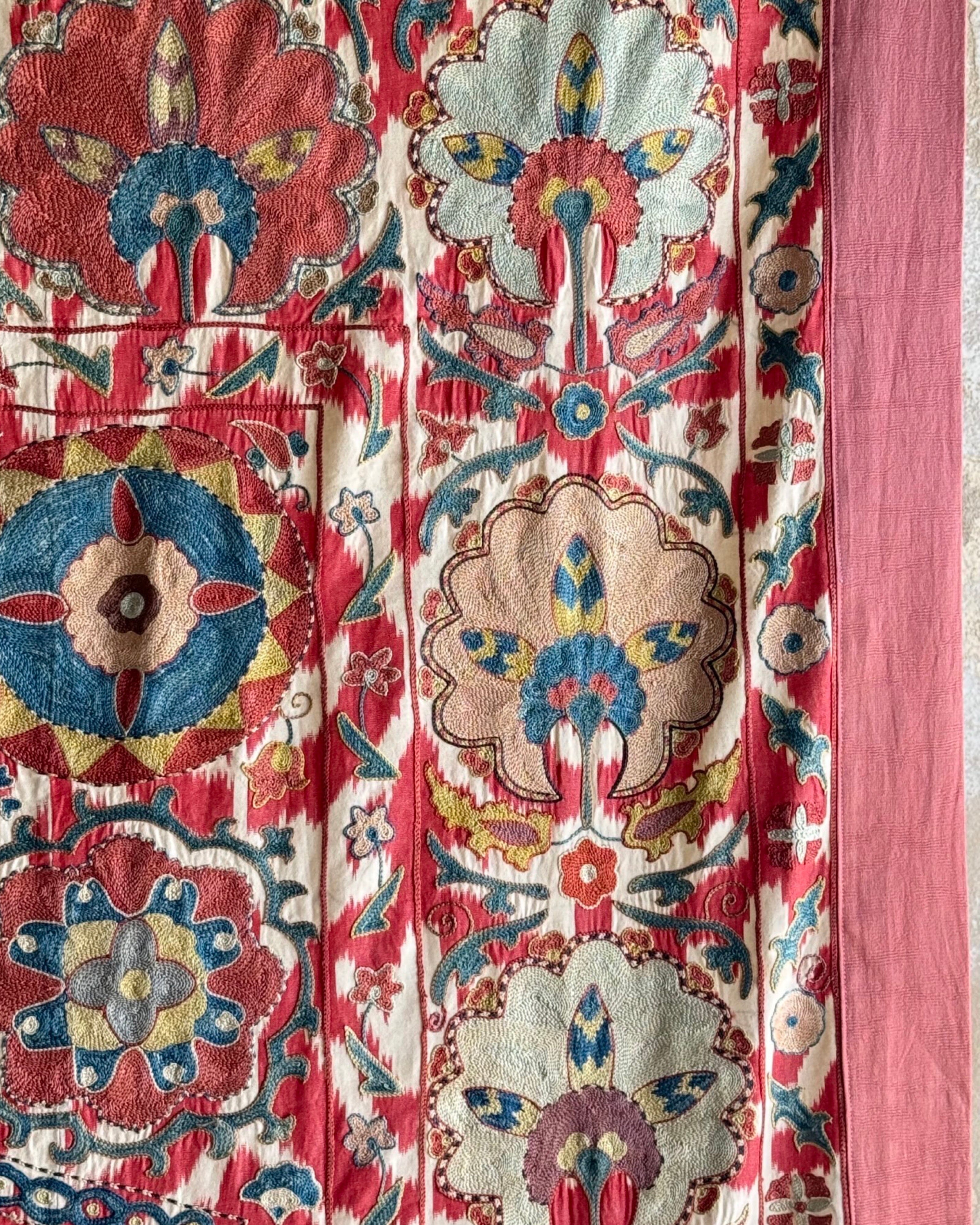 Hand Stitched Suzani (CSSU46725 | 64" x 95") Suzani Aziz Suzani 