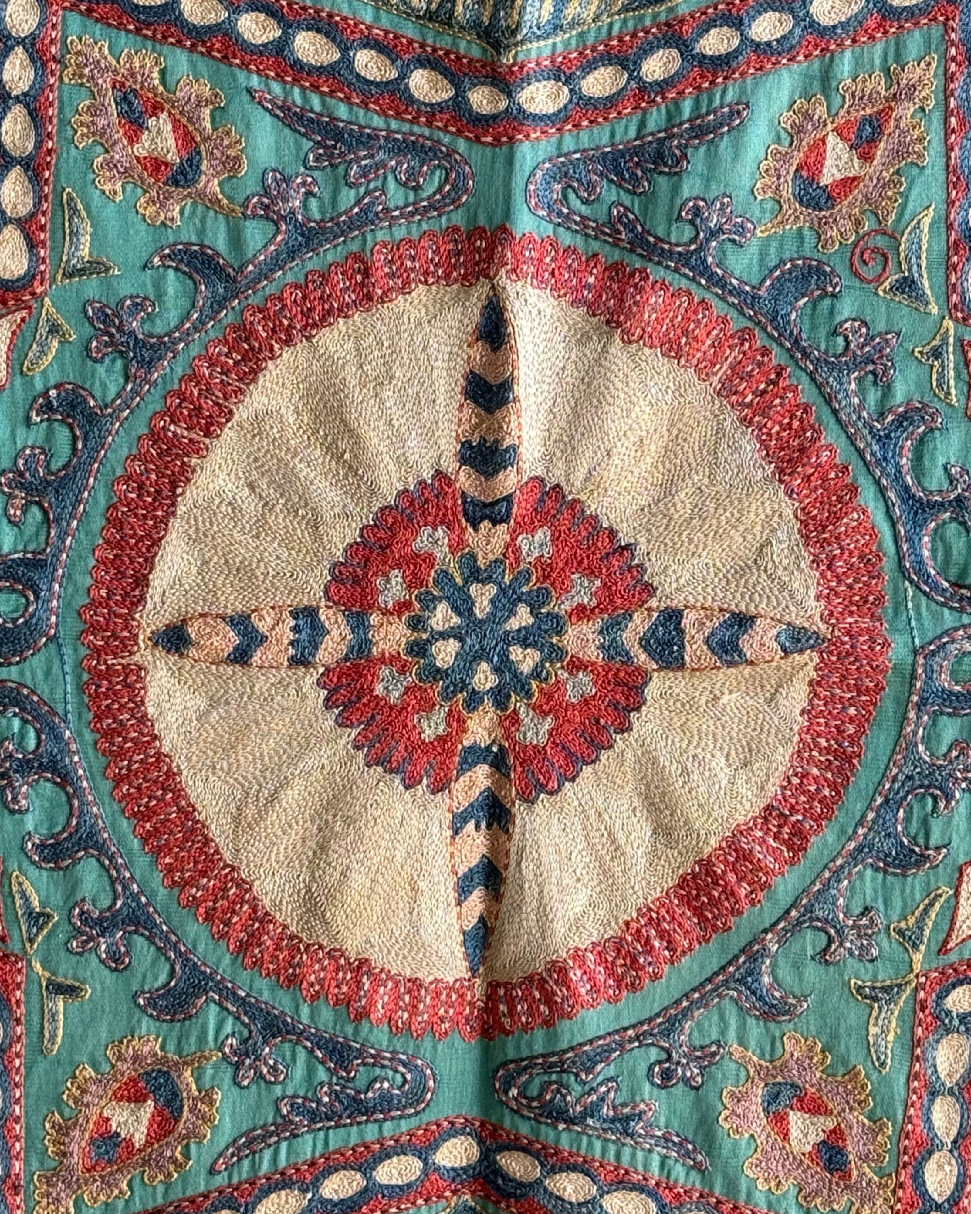 Hand Stitched Suzani (CSSU46825 | 64" x 95") Suzani Aziz Suzani 