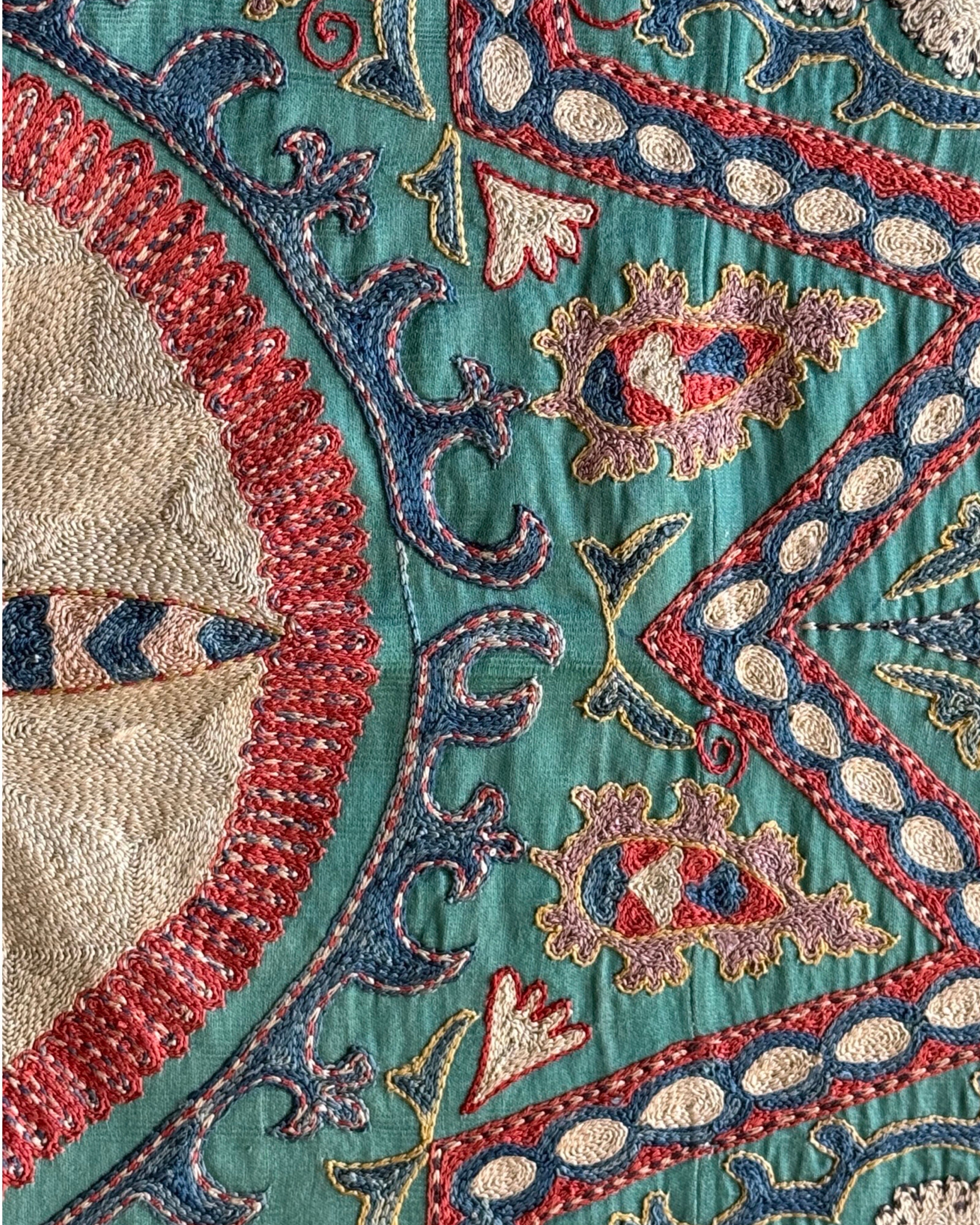 Hand Stitched Suzani (CSSU46825 | 64" x 95") Suzani Aziz Suzani 