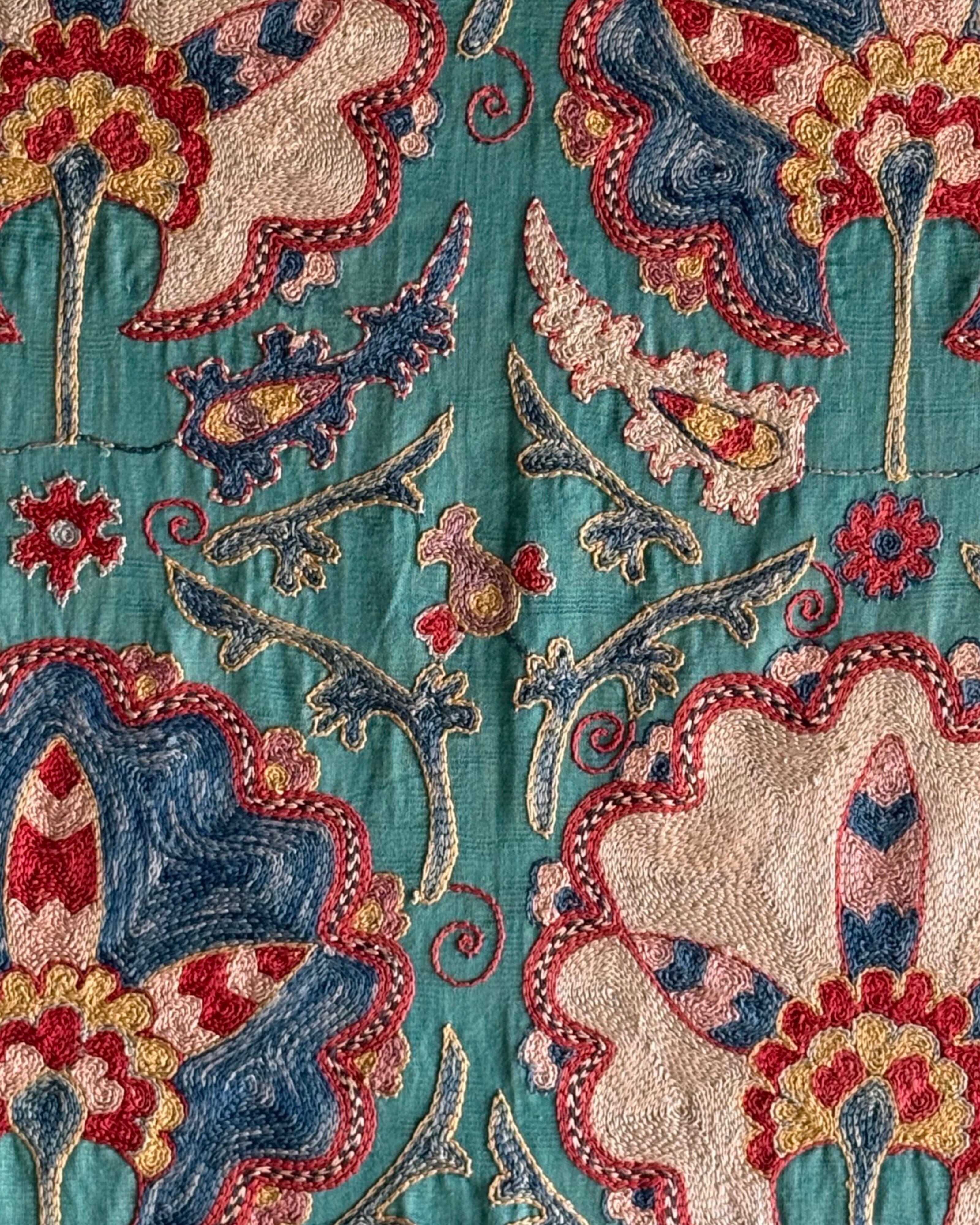 Hand Stitched Suzani (CSSU46825 | 64" x 95") Suzani Aziz Suzani 