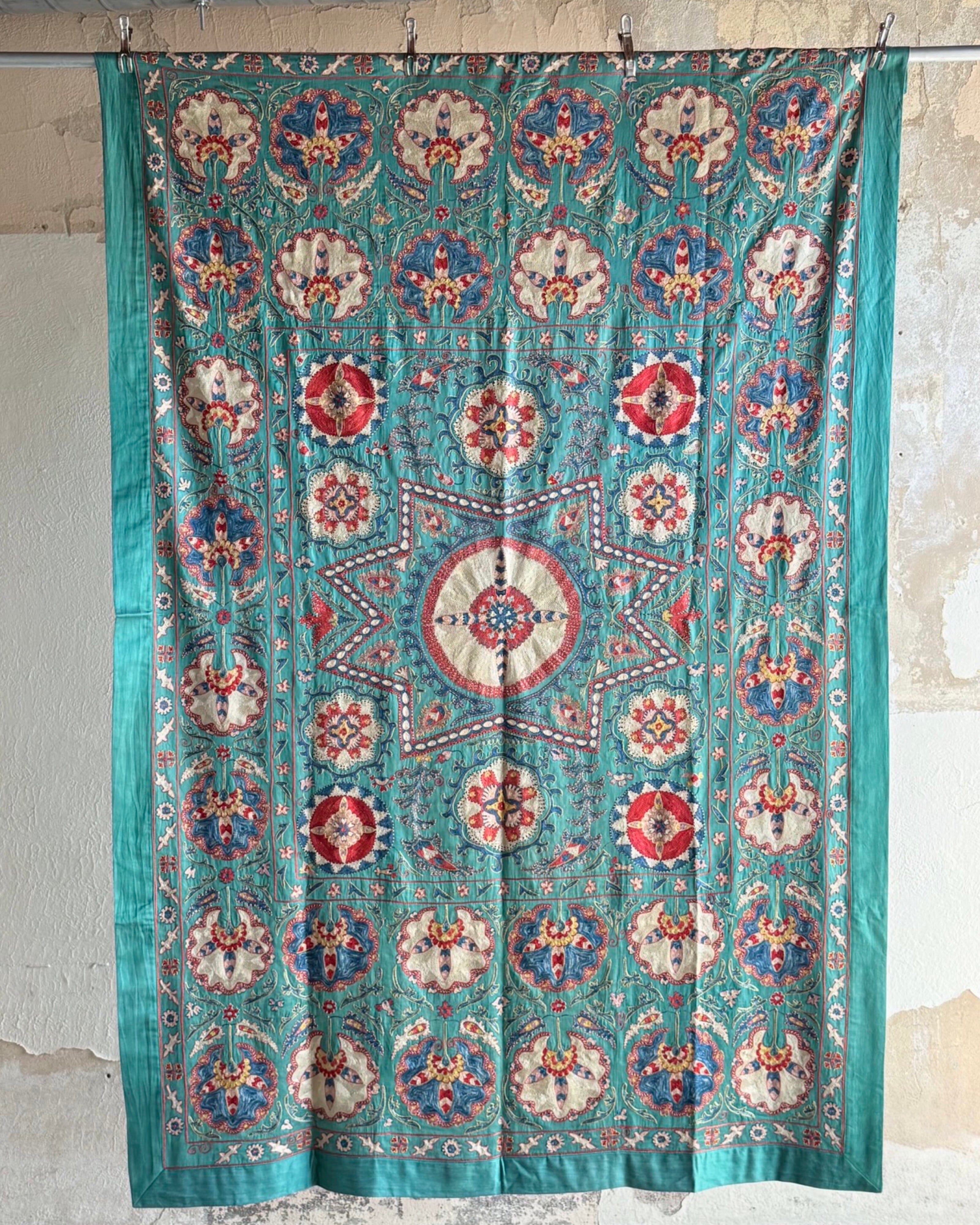 Hand Stitched Suzani (CSSU46825 | 64" x 95") Suzani Aziz Suzani 