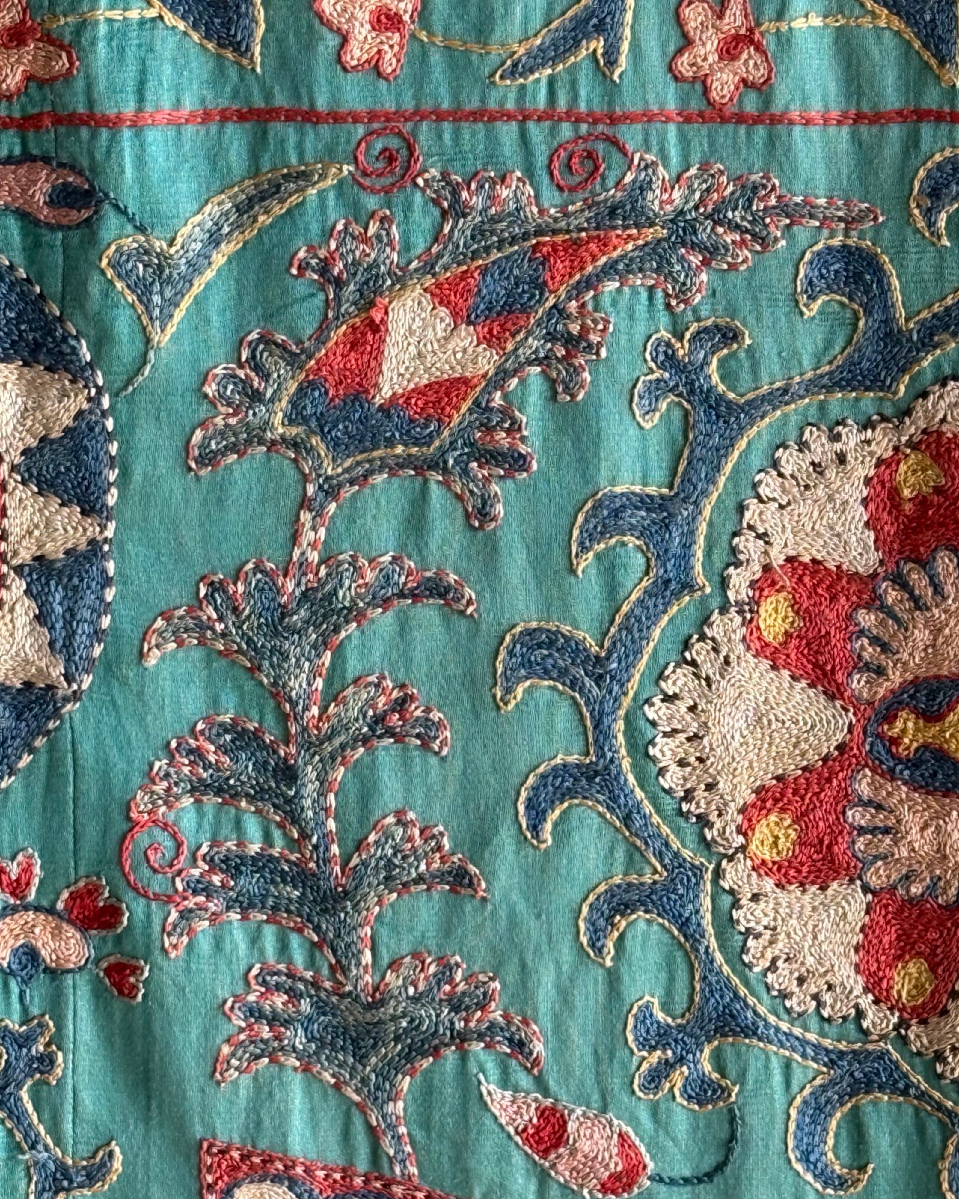 Hand Stitched Suzani (CSSU46825 | 64" x 95") Suzani Aziz Suzani 