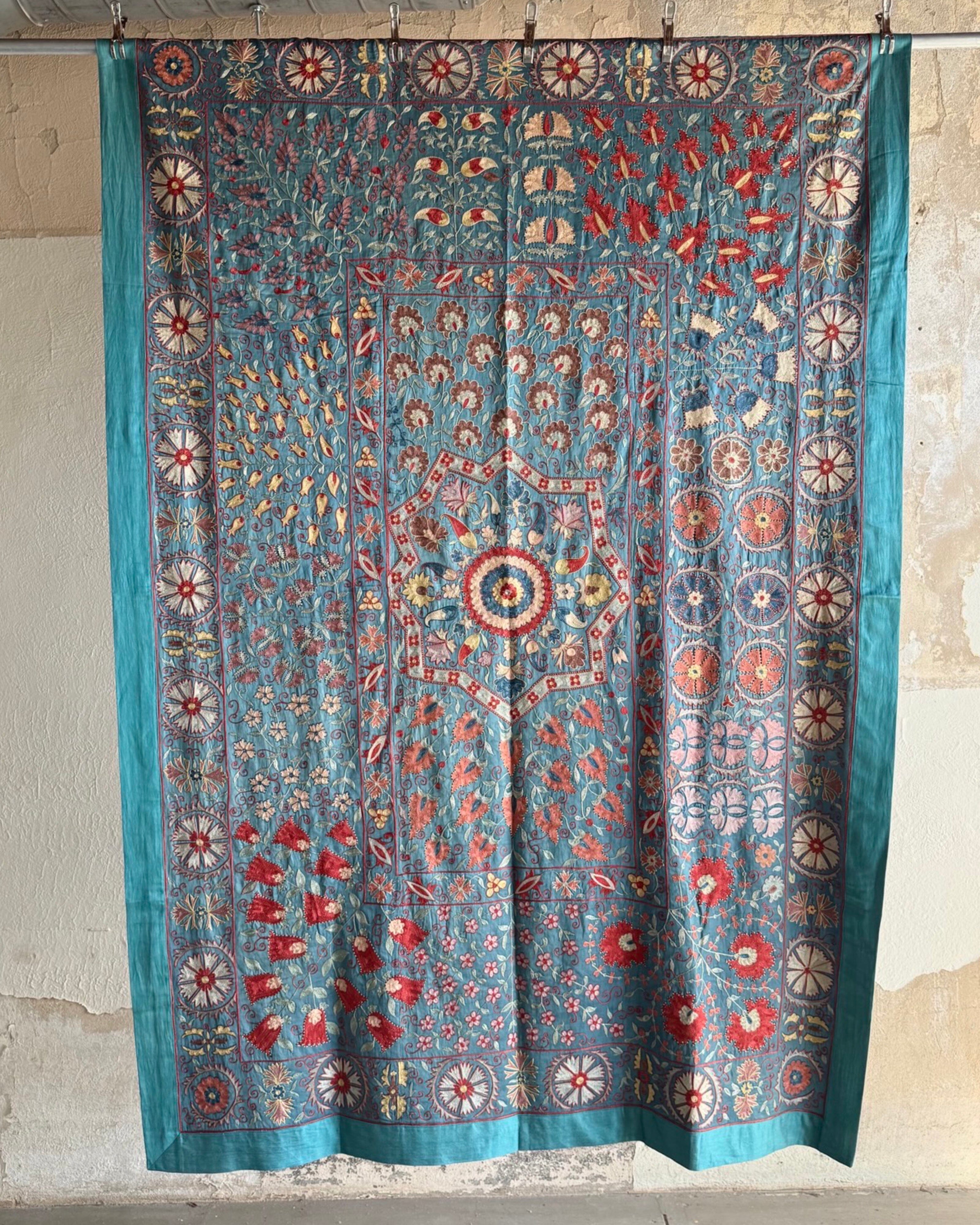 Hand Stitched Suzani (CSSU46925 | 65" x 92") Suzani Aziz Suzani 