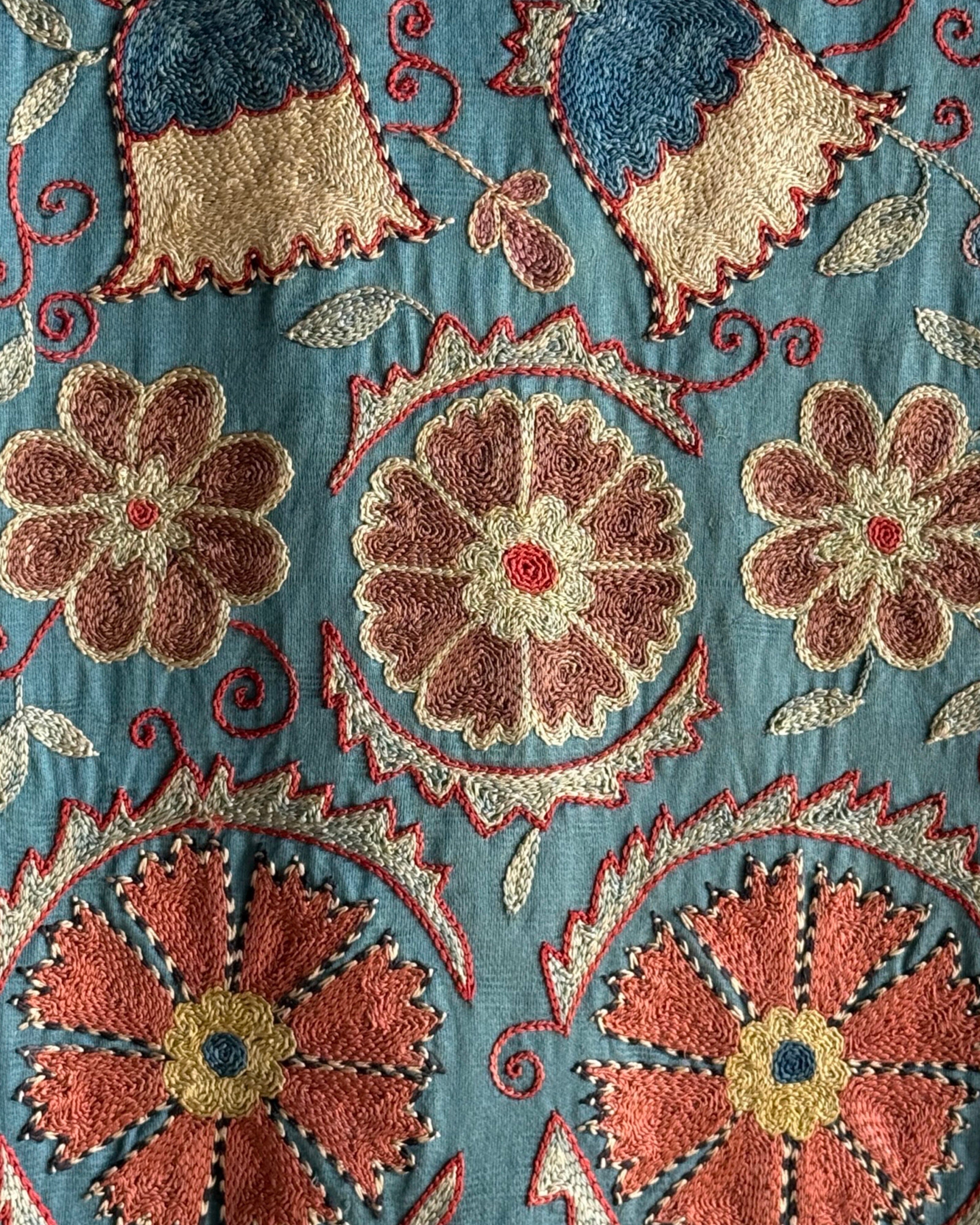Hand Stitched Suzani (CSSU46925 | 65" x 92") Suzani Aziz Suzani 
