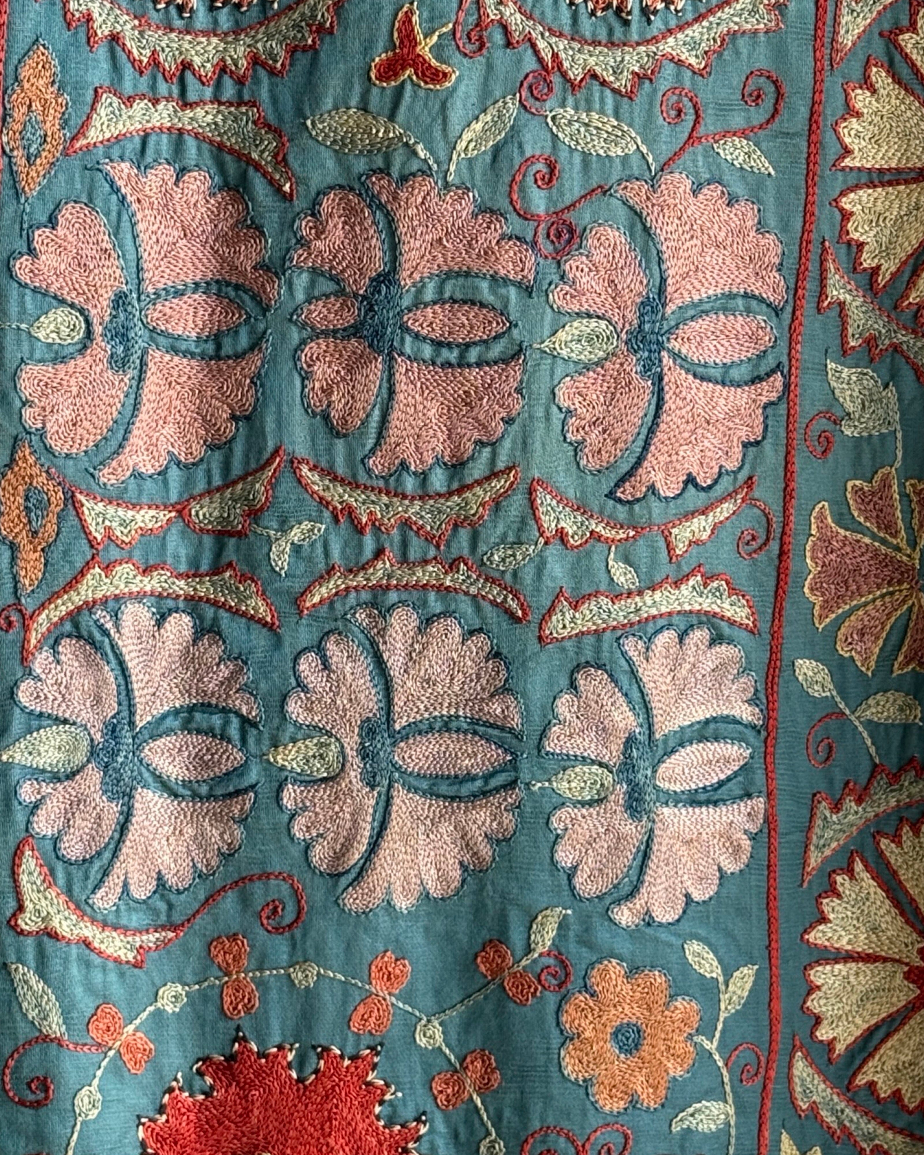 Hand Stitched Suzani (CSSU46925 | 65" x 92") Suzani Aziz Suzani 