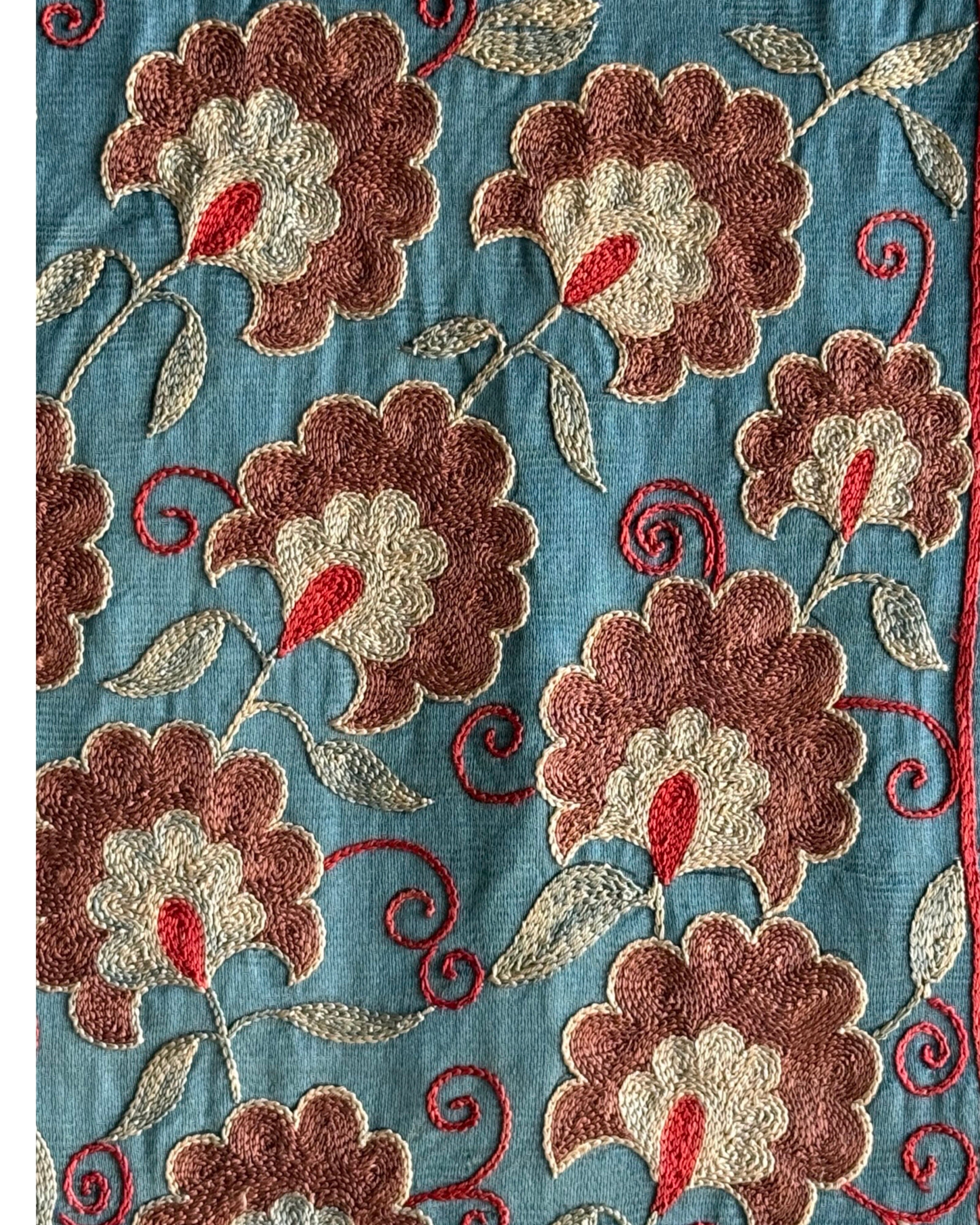 Hand Stitched Suzani (CSSU46925 | 65" x 92") Suzani Aziz Suzani 