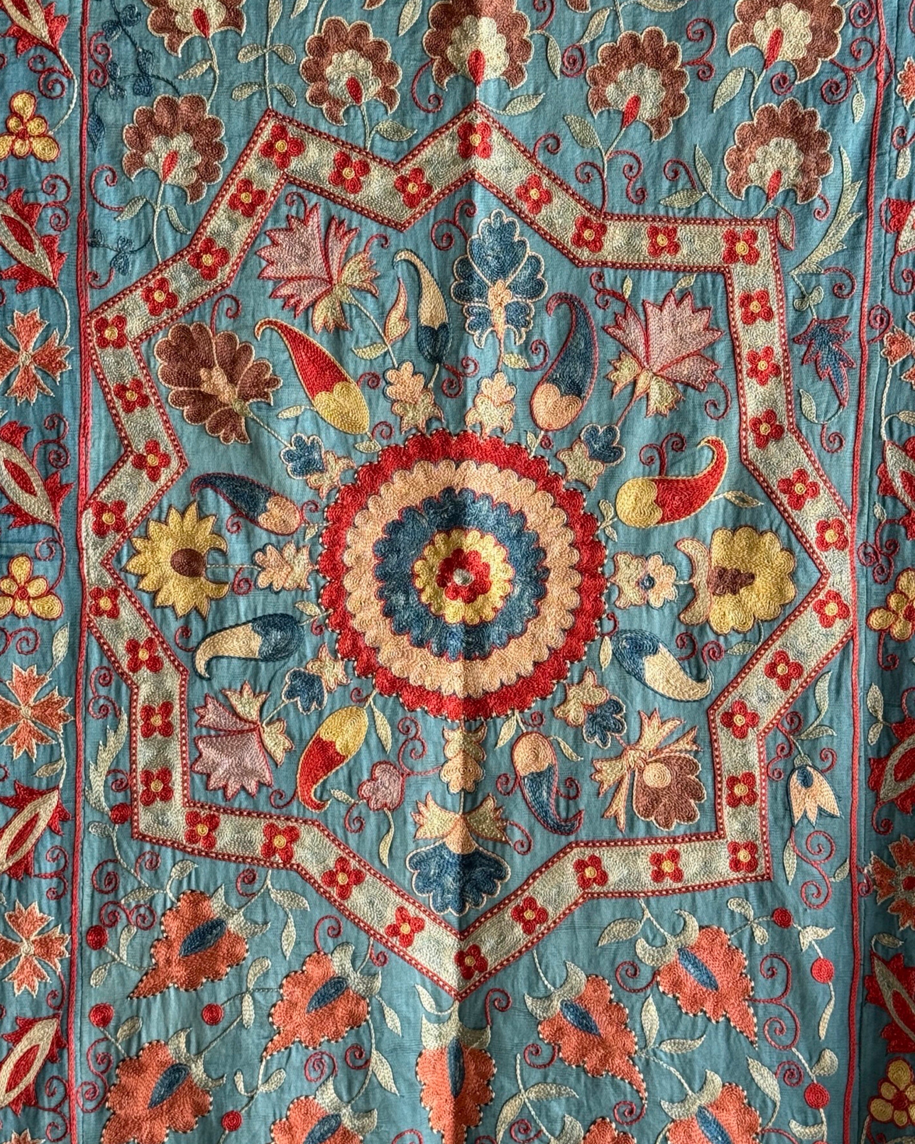 Hand Stitched Suzani (CSSU46925 | 65" x 92") Suzani Aziz Suzani 