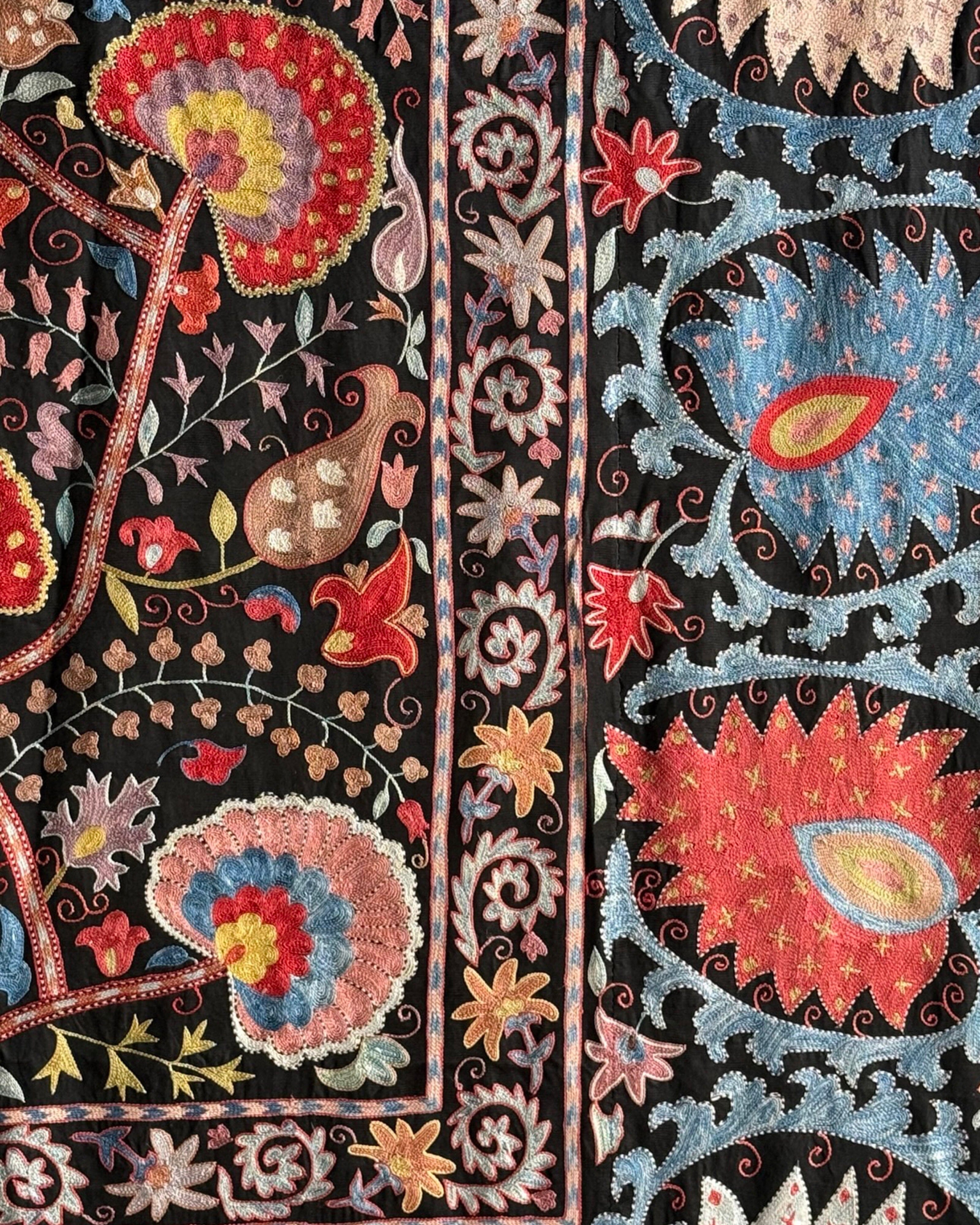 Hand Stitched Suzani (CSSU47025 | 83" x 104") Suzani Aziz Suzani 