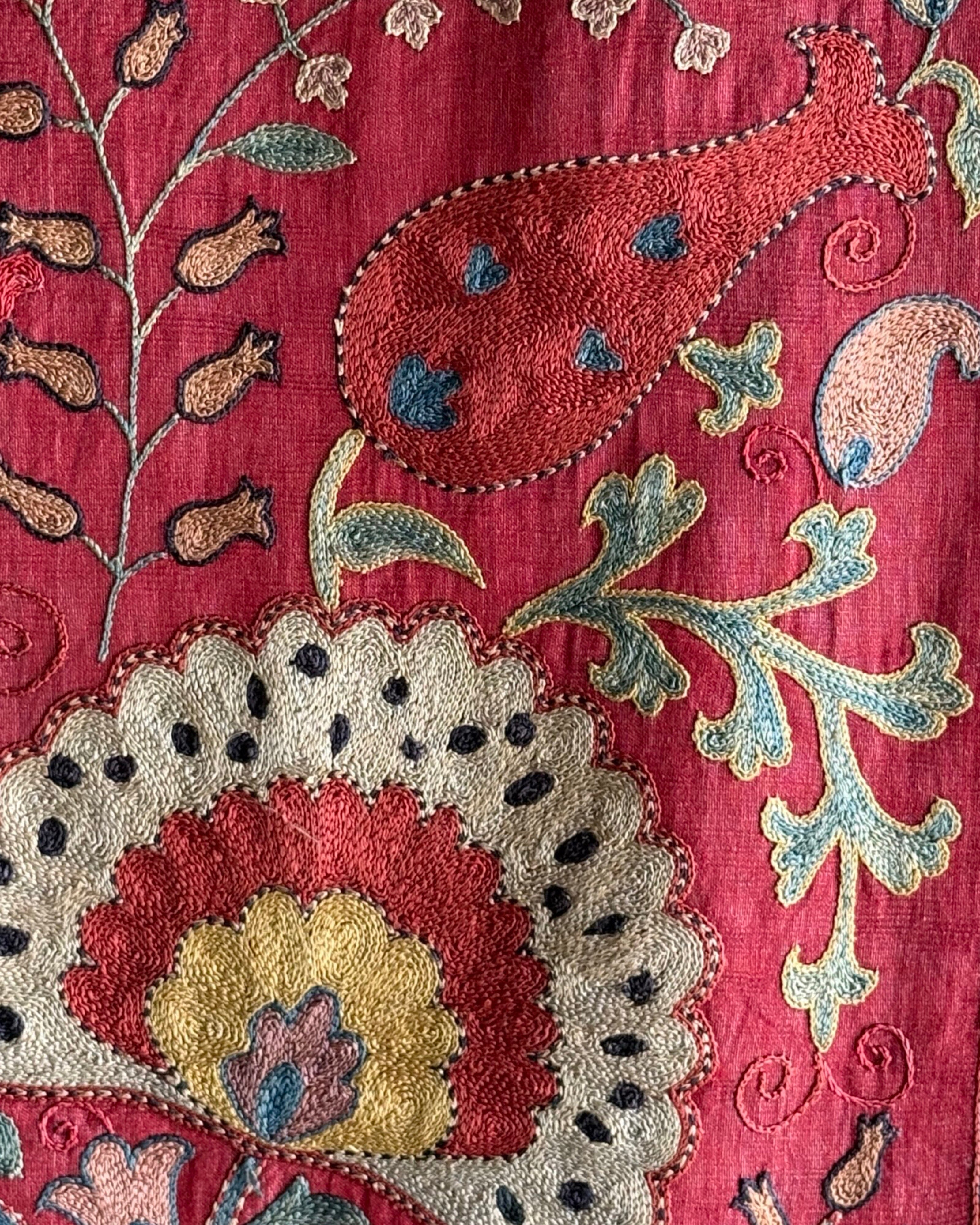 Hand Stitched Suzani (CSSU47125 | 83" x 104") Suzani Aziz Suzani 