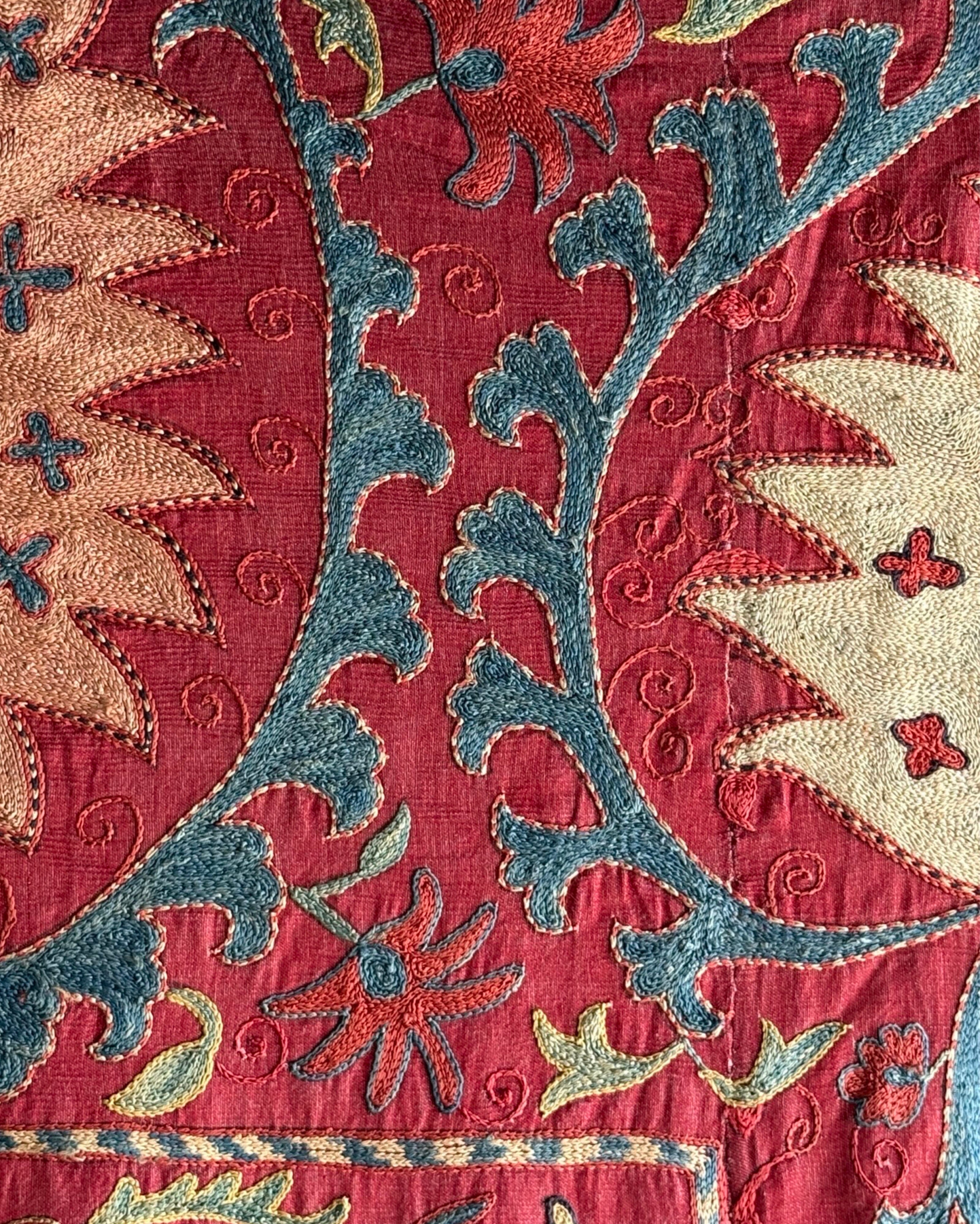Hand Stitched Suzani (CSSU47125 | 83" x 104") Suzani Aziz Suzani 