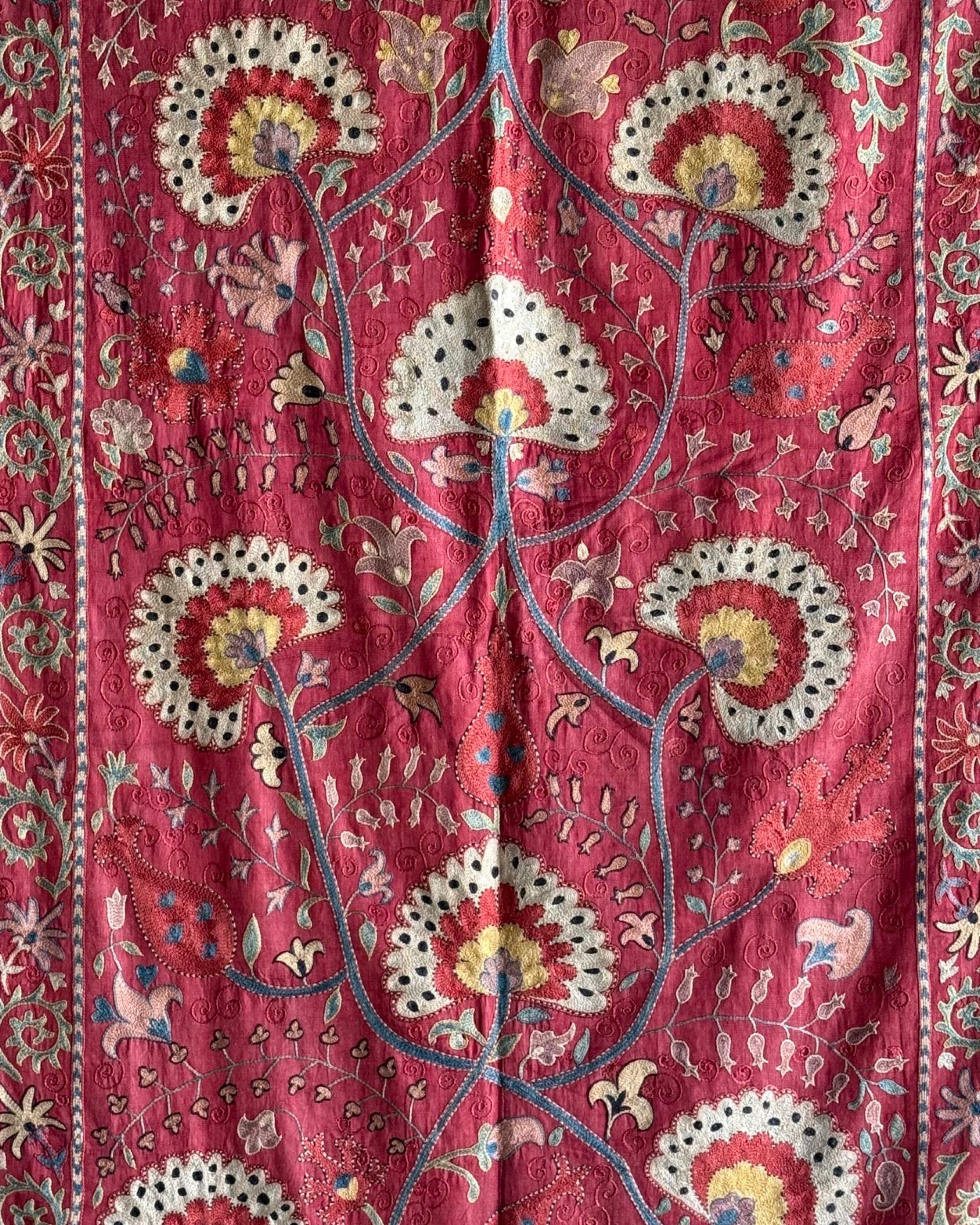 Hand Stitched Suzani (CSSU47125 | 83" x 104") Suzani Aziz Suzani 