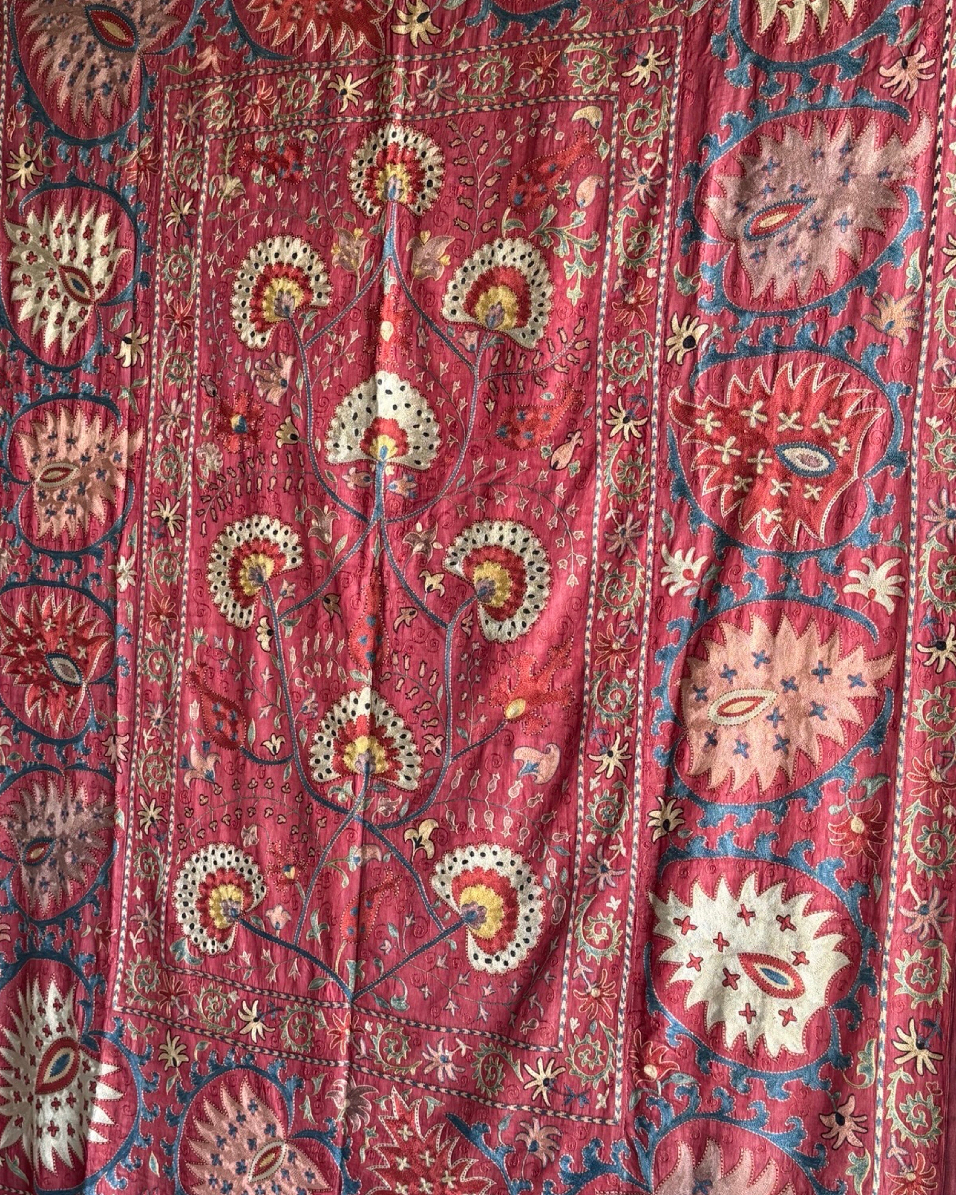 Hand Stitched Suzani (CSSU47125 | 83" x 104") Suzani Aziz Suzani 