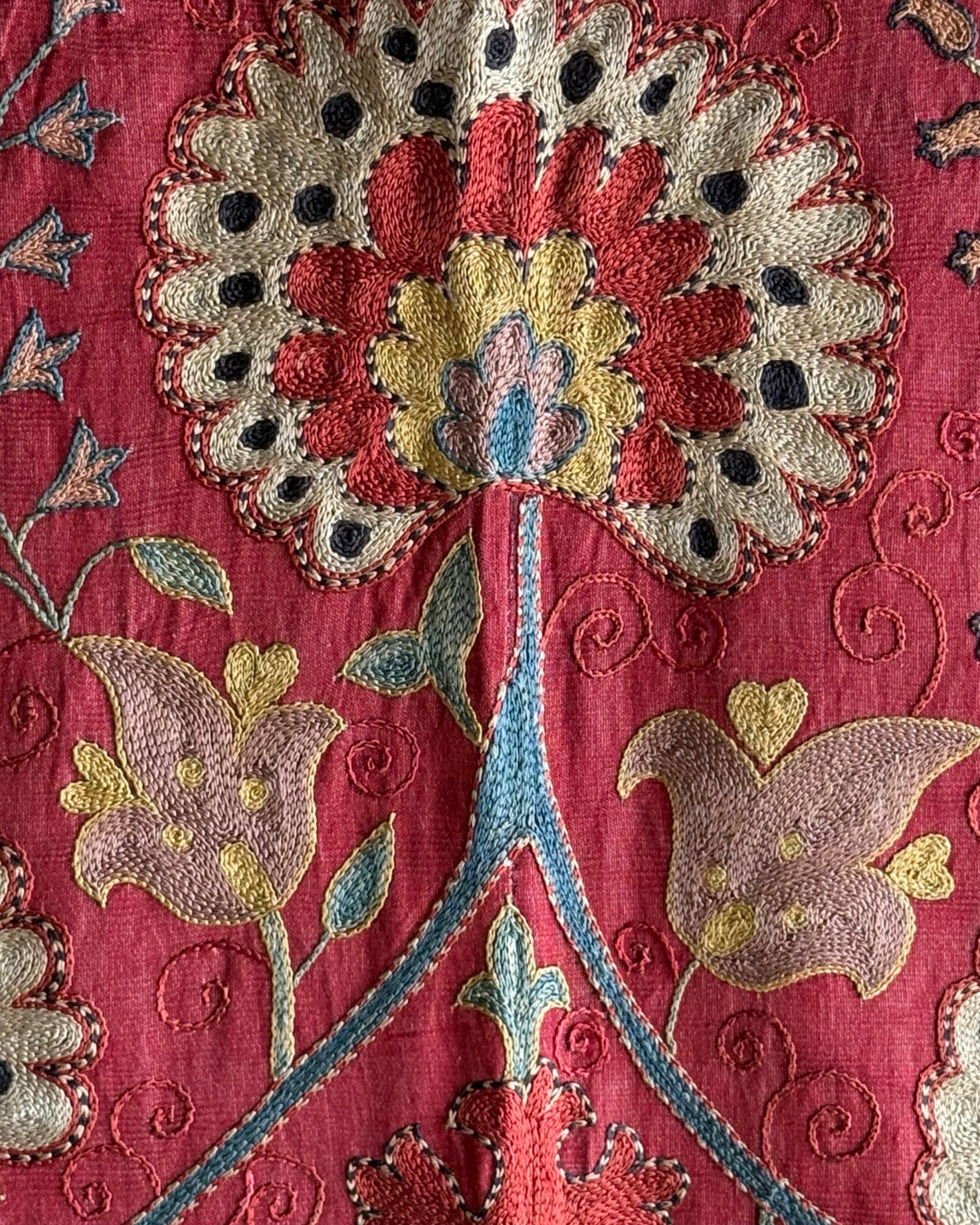 Hand Stitched Suzani (CSSU47125 | 83" x 104") Suzani Aziz Suzani 