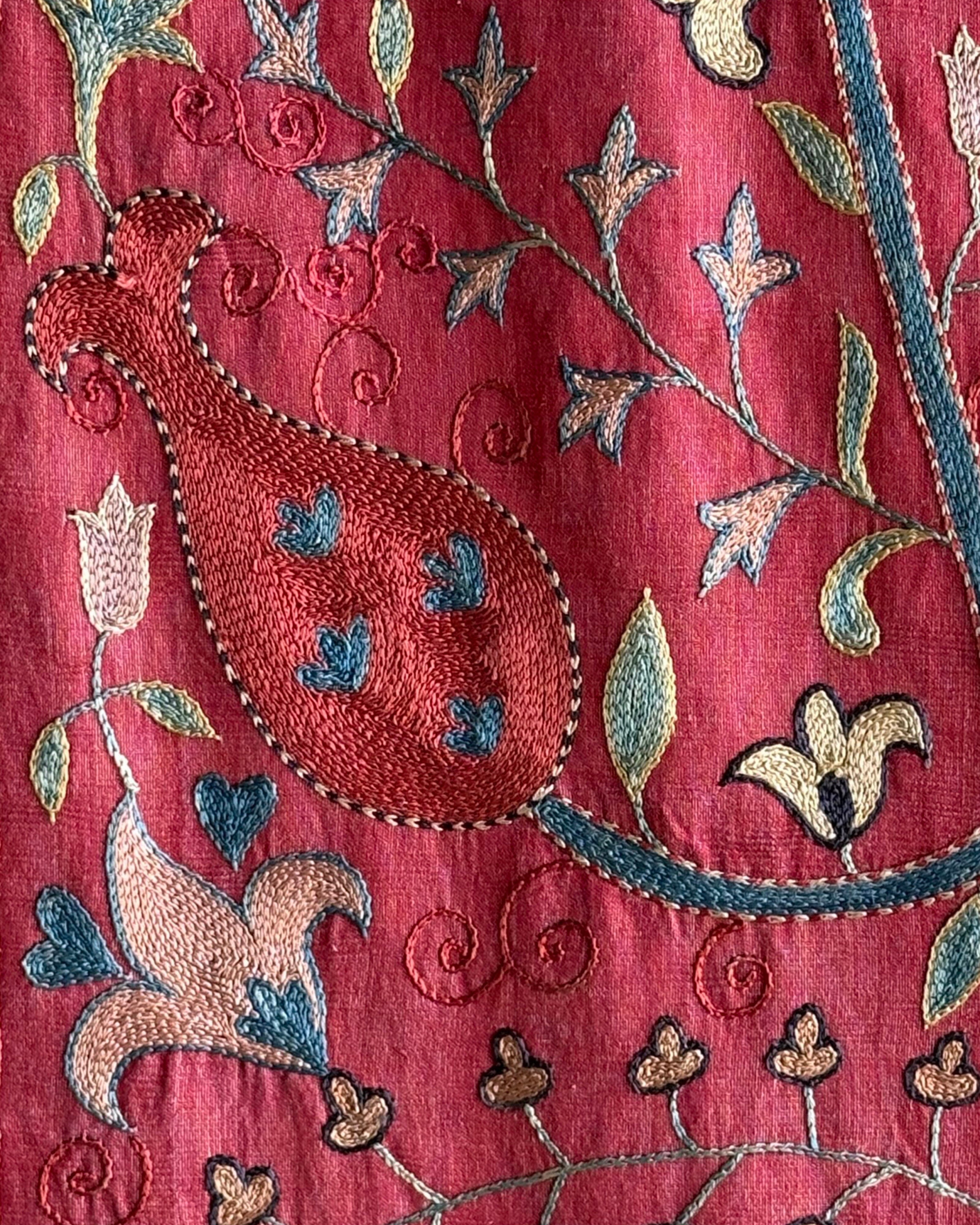 Hand Stitched Suzani (CSSU47125 | 83" x 104") Suzani Aziz Suzani 