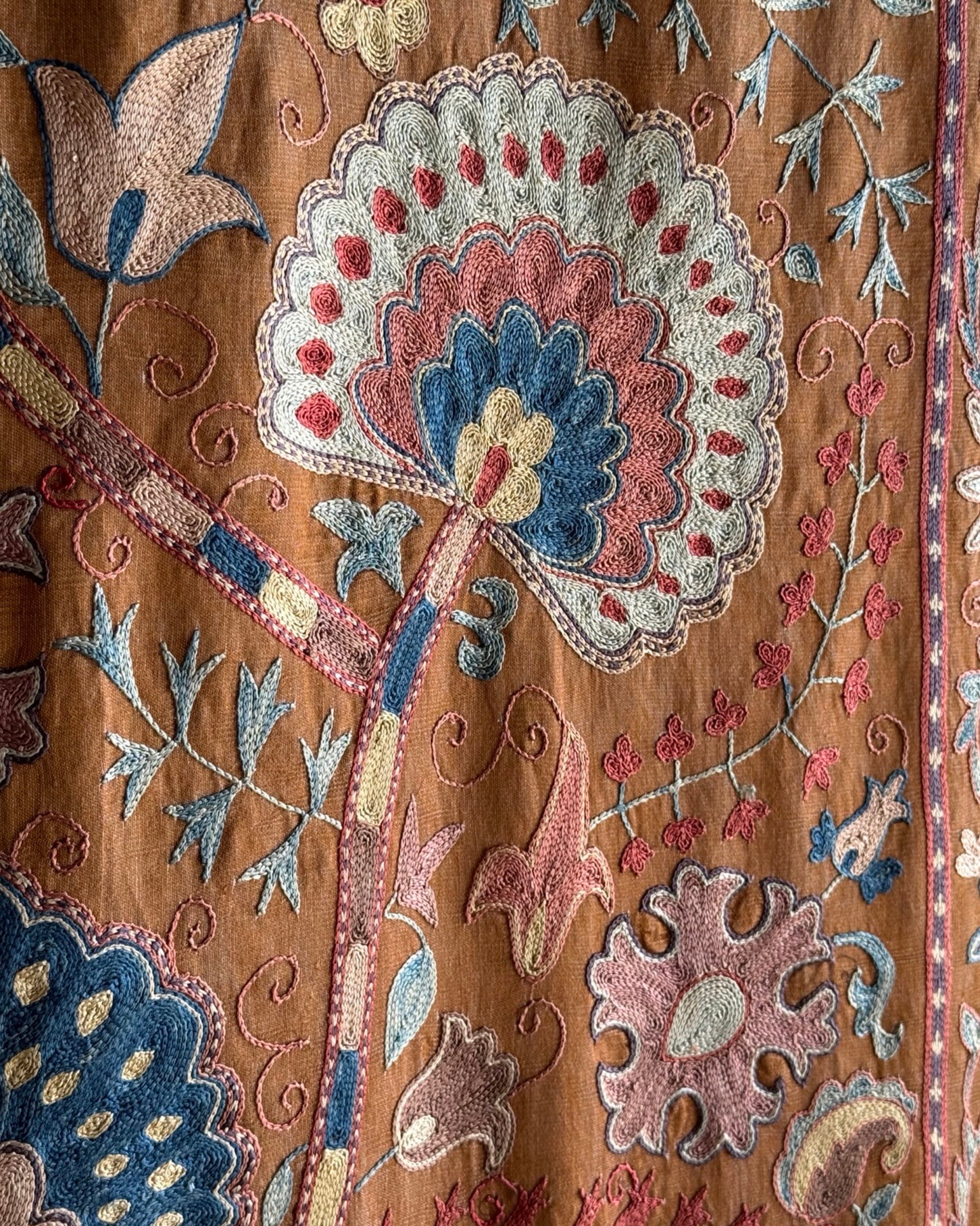 Hand Stitched Suzani (CSSU47225 | 81" x 106") Suzani Aziz Suzani 