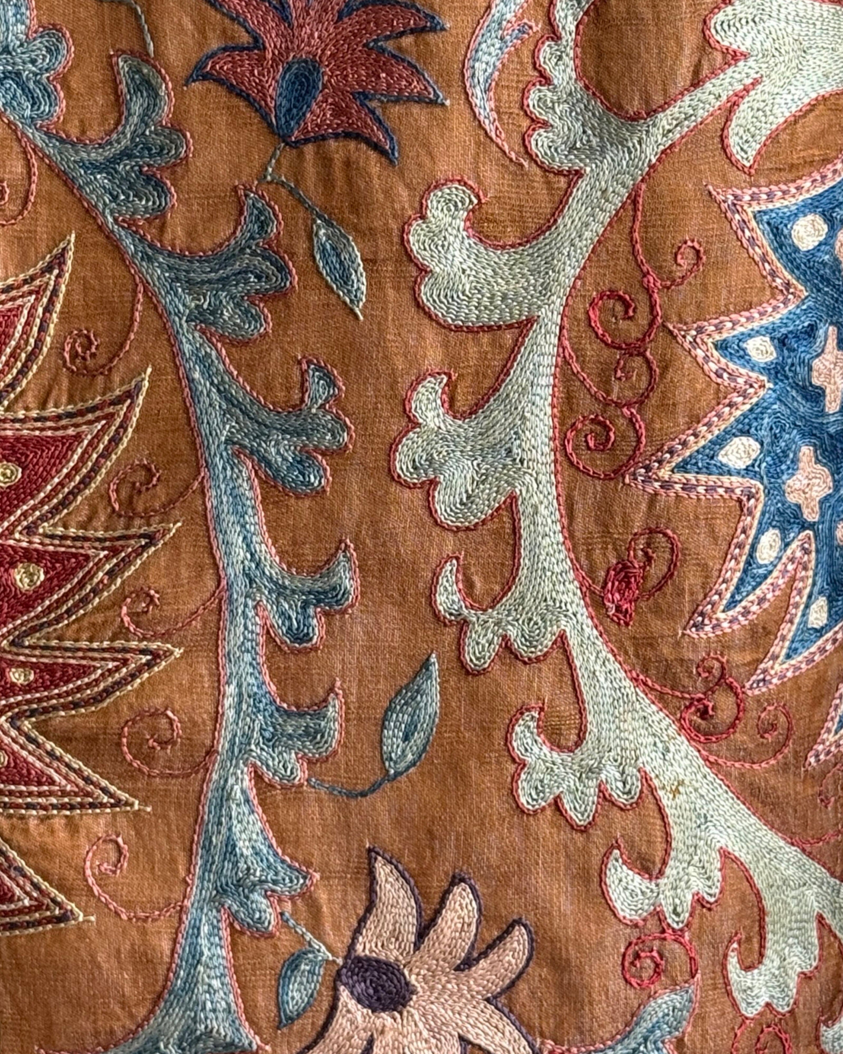 Hand Stitched Suzani (CSSU47225 | 81" x 106") Suzani Aziz Suzani 
