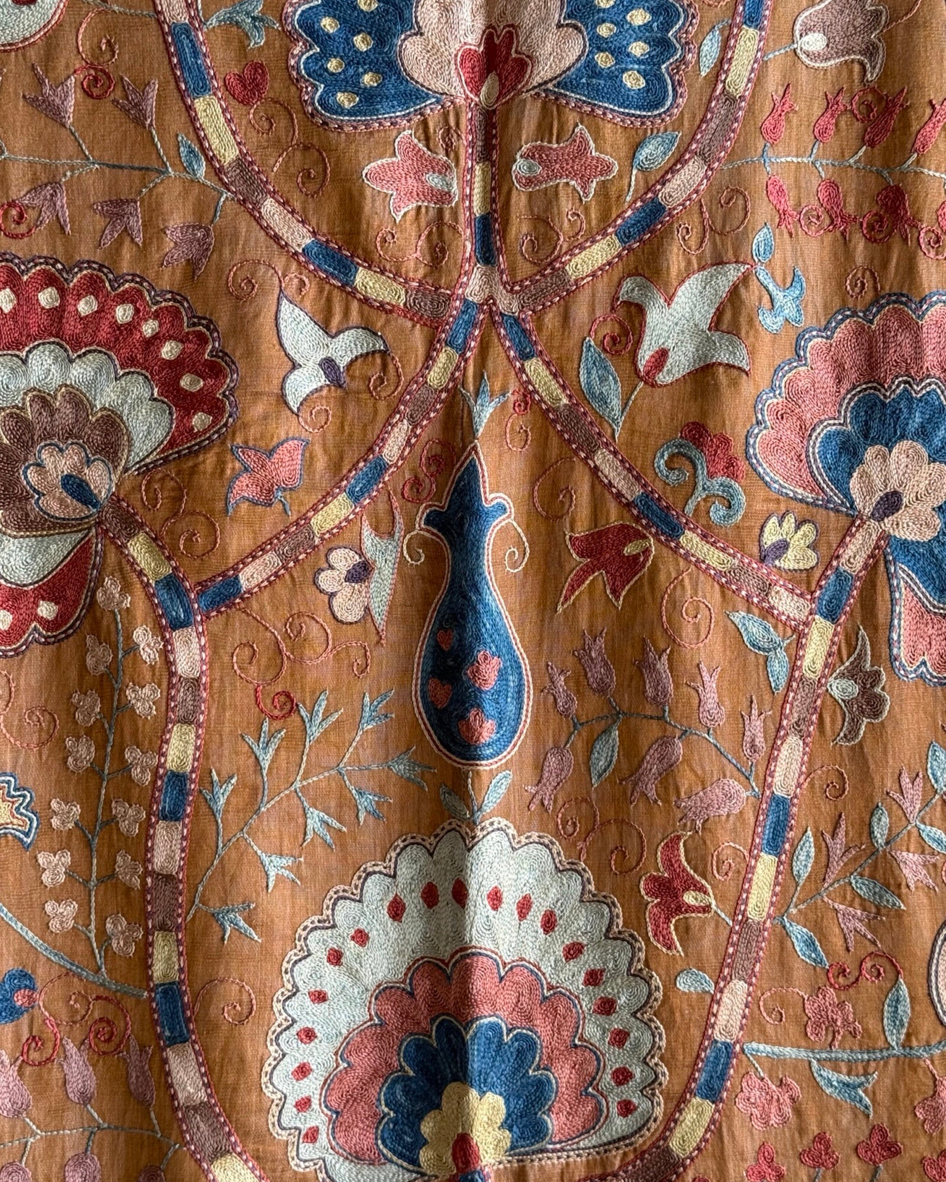 Hand Stitched Suzani (CSSU47225 | 81" x 106") Suzani Aziz Suzani 
