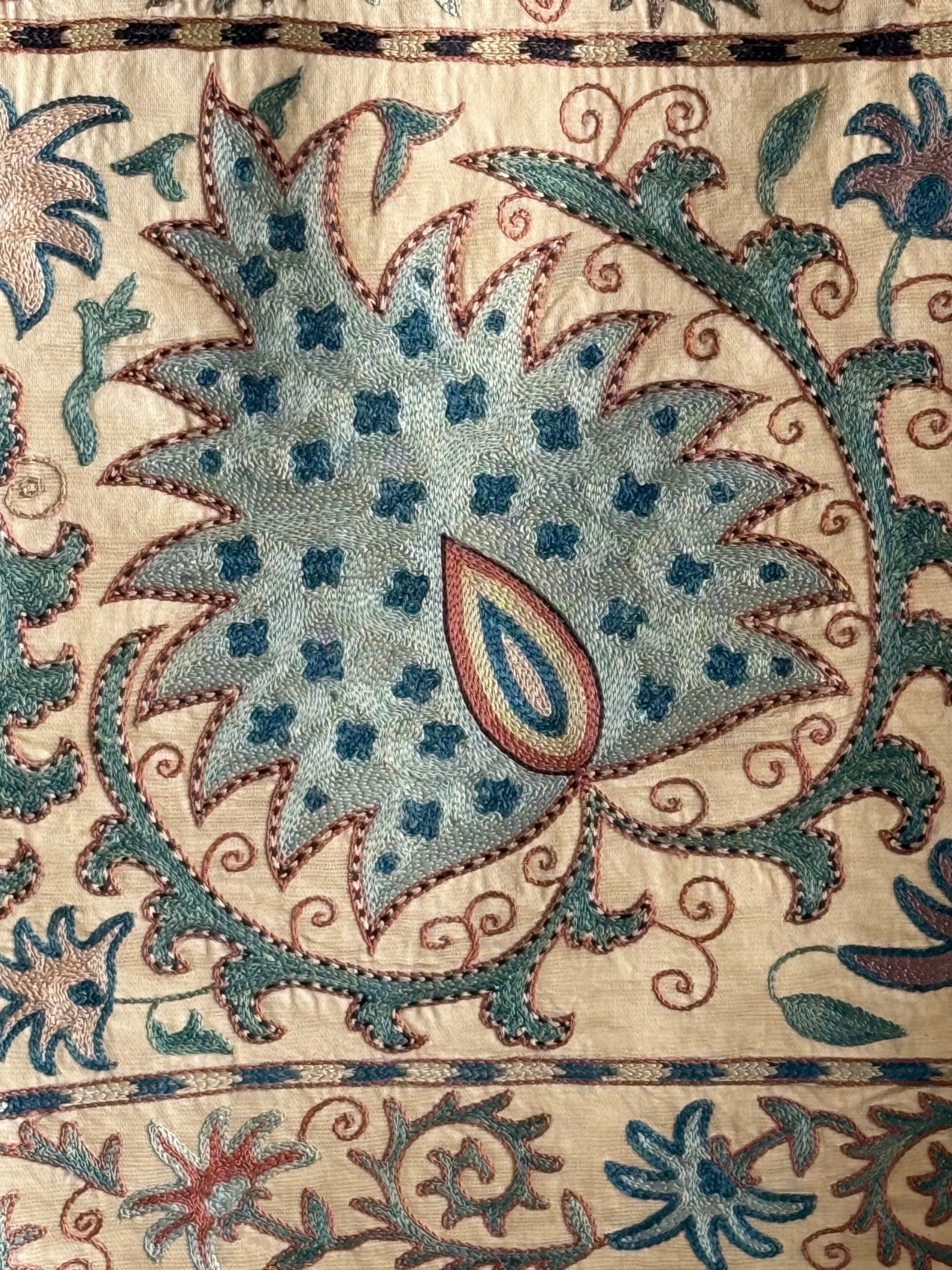 Hand Stitched Suzani (CSSU47325 | 80" x 104") Suzani Aziz Suzani 
