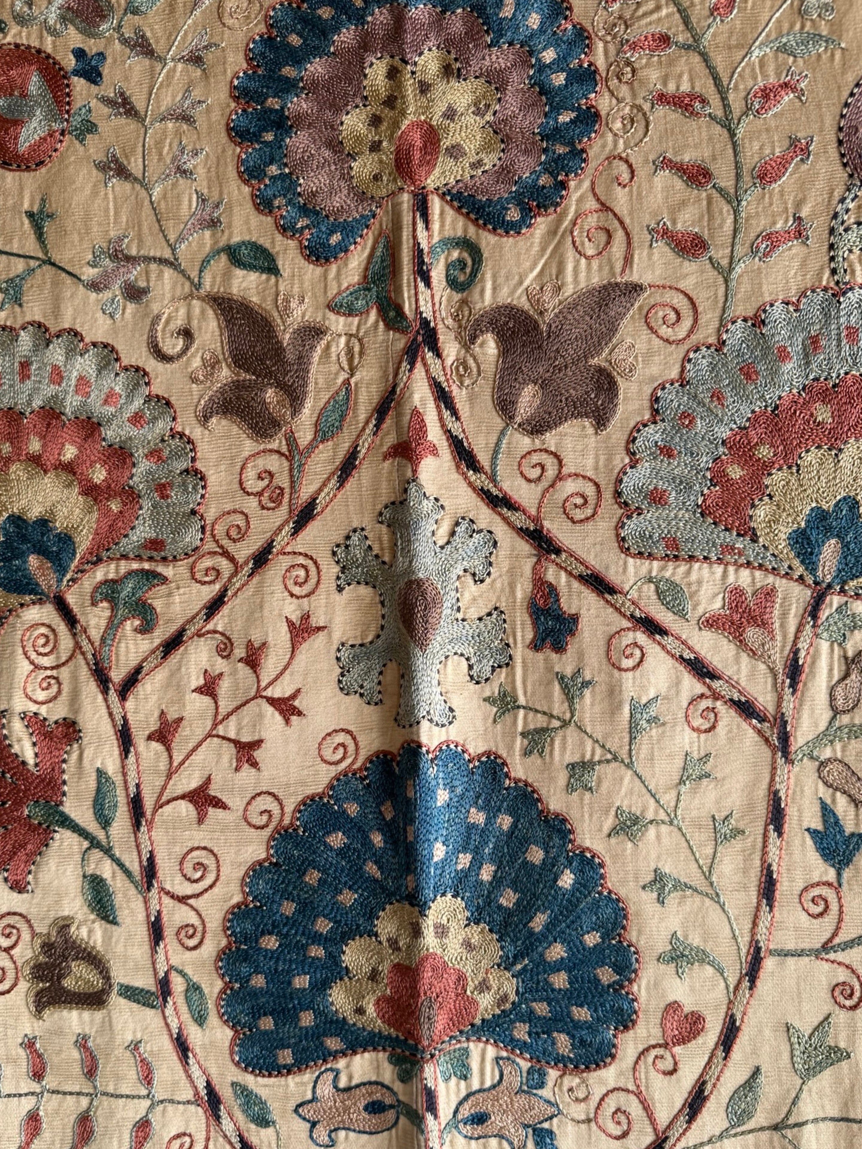 Hand Stitched Suzani (CSSU47325 | 80" x 104") Suzani Aziz Suzani 