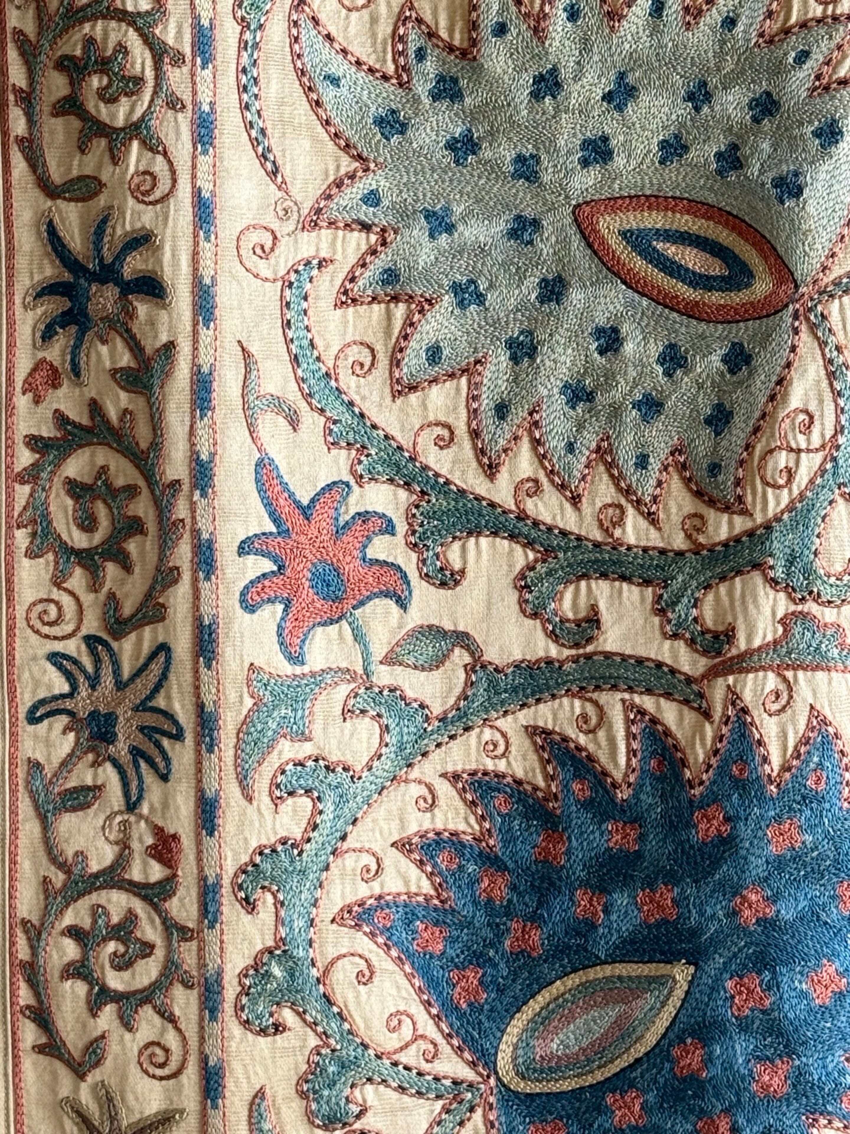 Hand Stitched Suzani (CSSU47325 | 80" x 104") Suzani Aziz Suzani 
