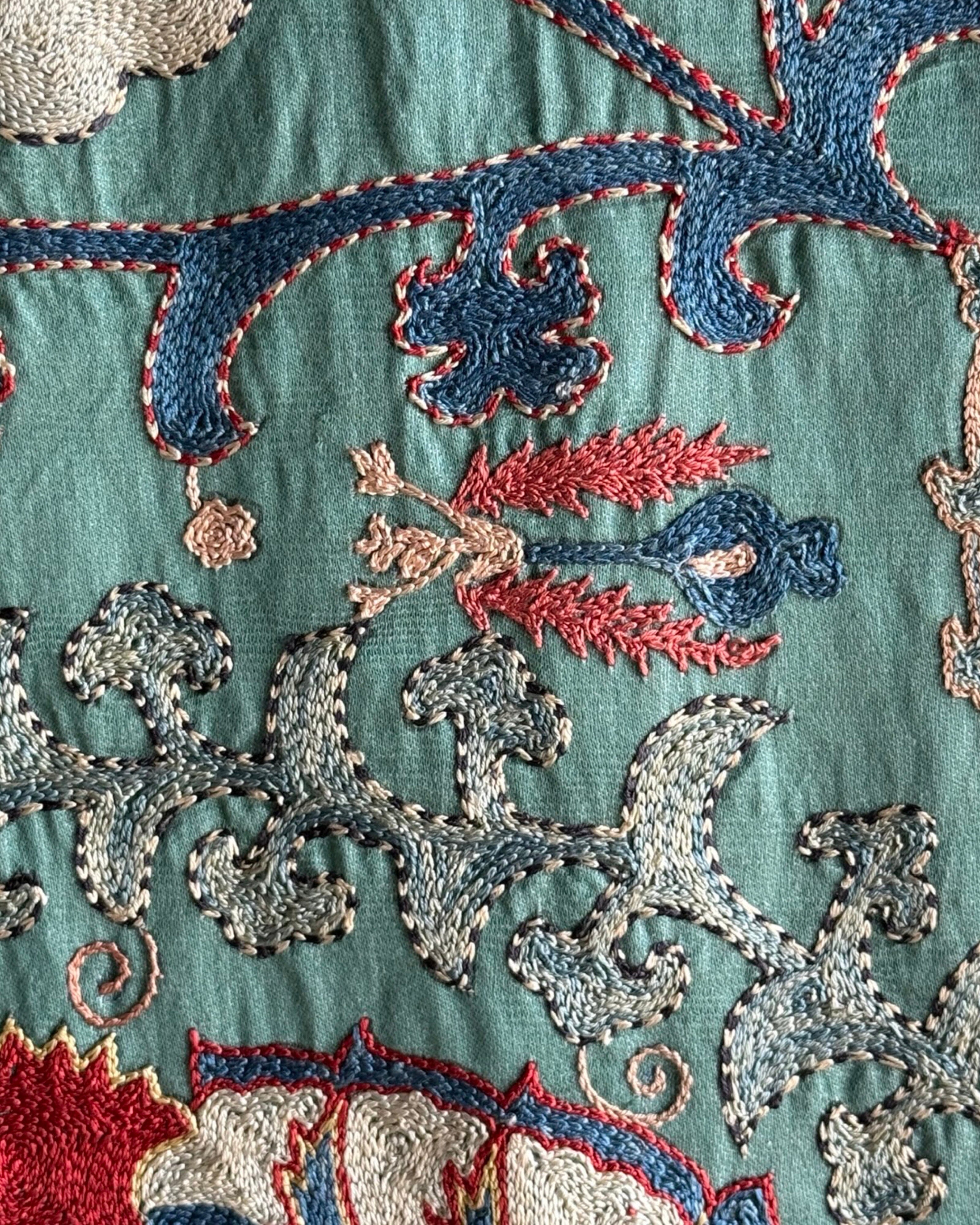 Hand Stitched Suzani (CSSU47425 | 83" x 105") Suzani Aziz Suzani 