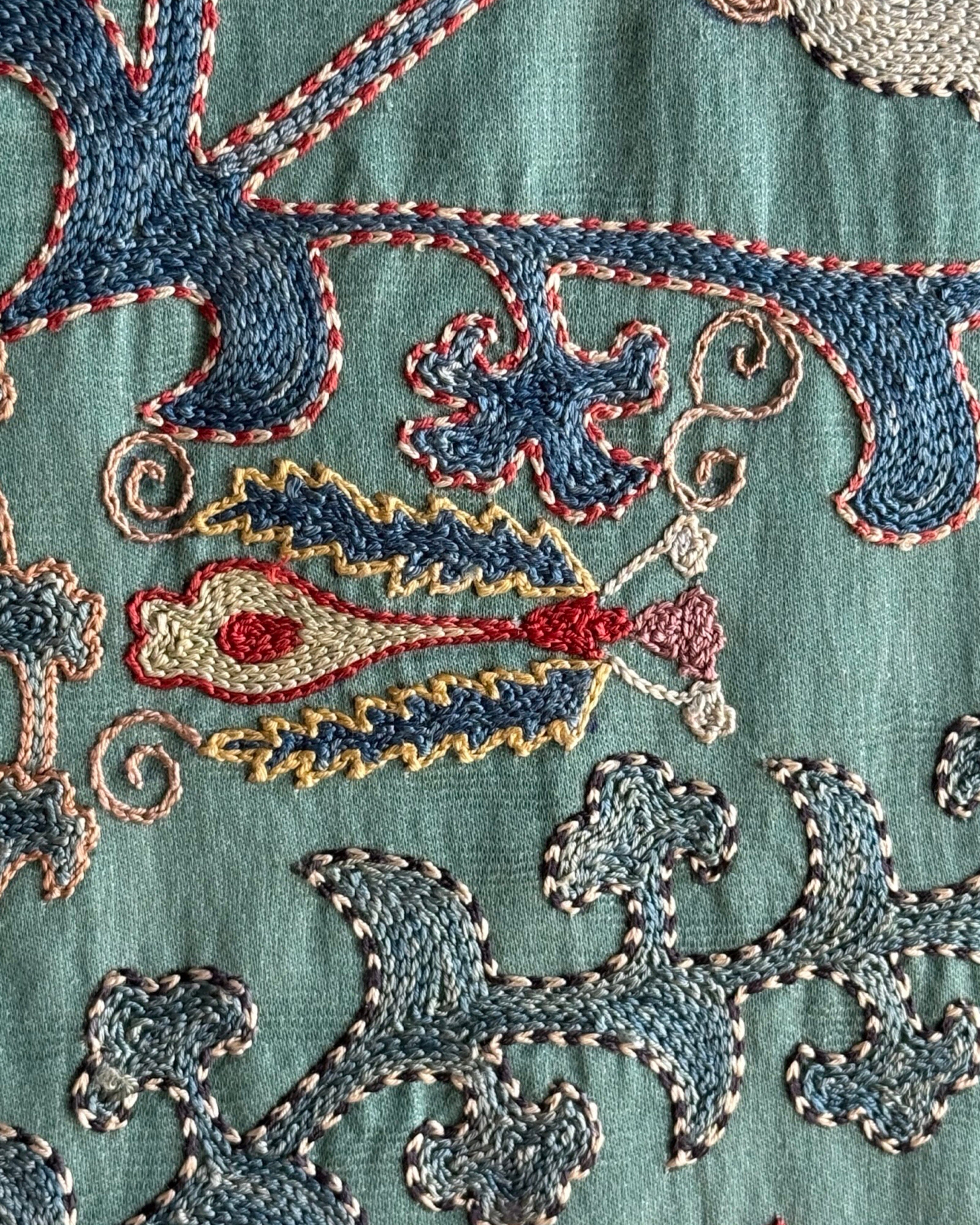 Hand Stitched Suzani (CSSU47425 | 83" x 105") Suzani Aziz Suzani 