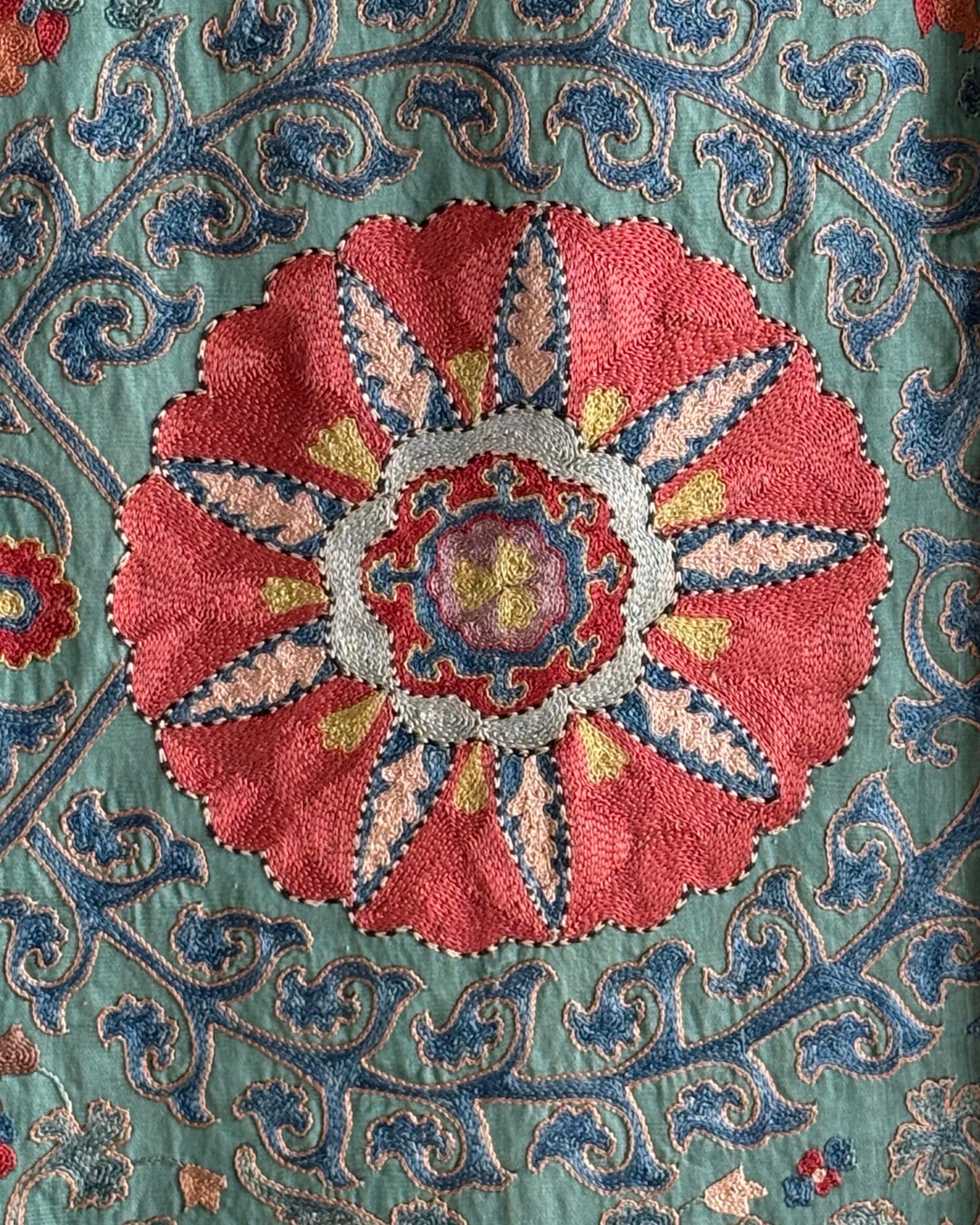 Hand Stitched Suzani (CSSU47425 | 83" x 105") Suzani Aziz Suzani 