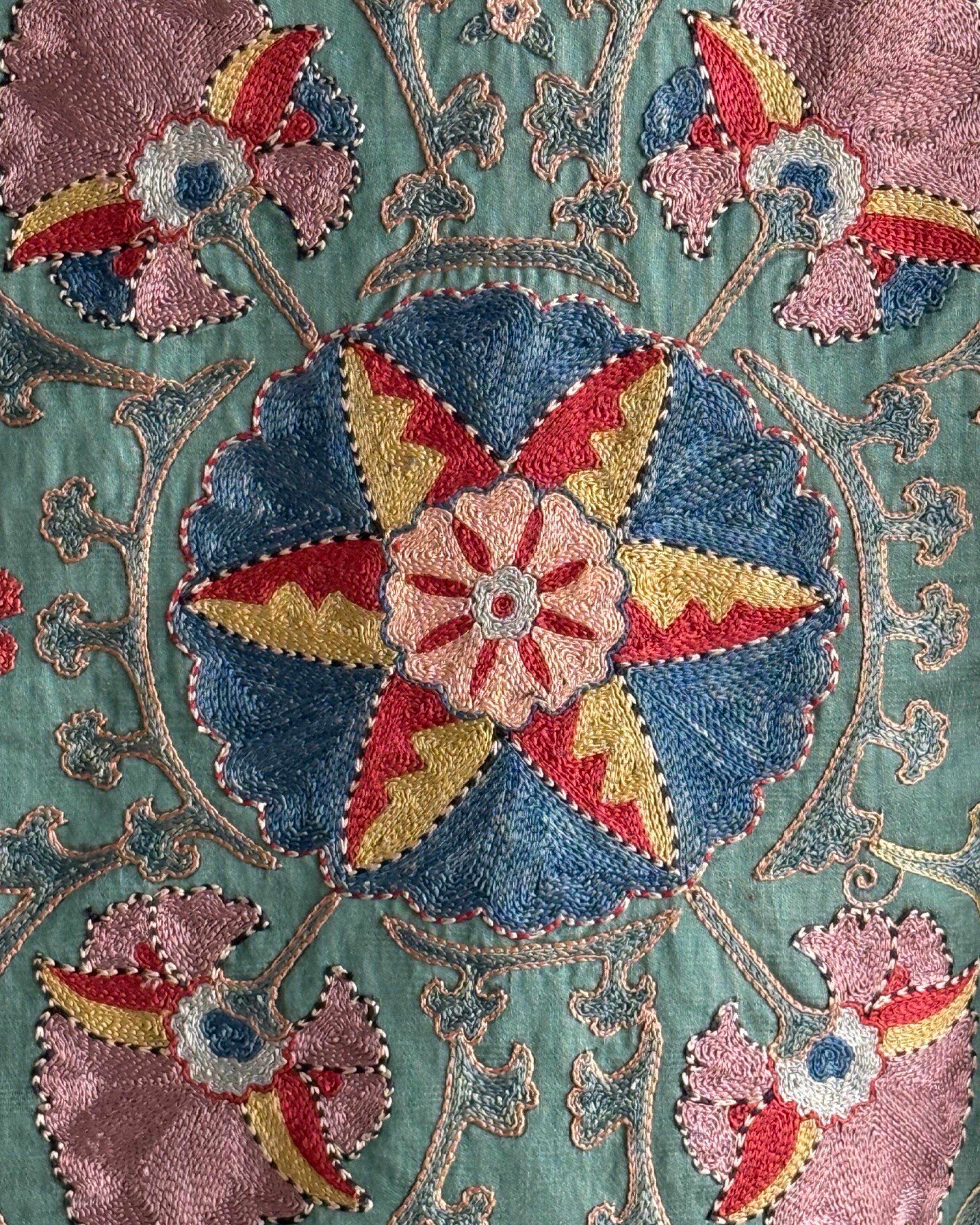 Hand Stitched Suzani (CSSU47425 | 83" x 105") Suzani Aziz Suzani 