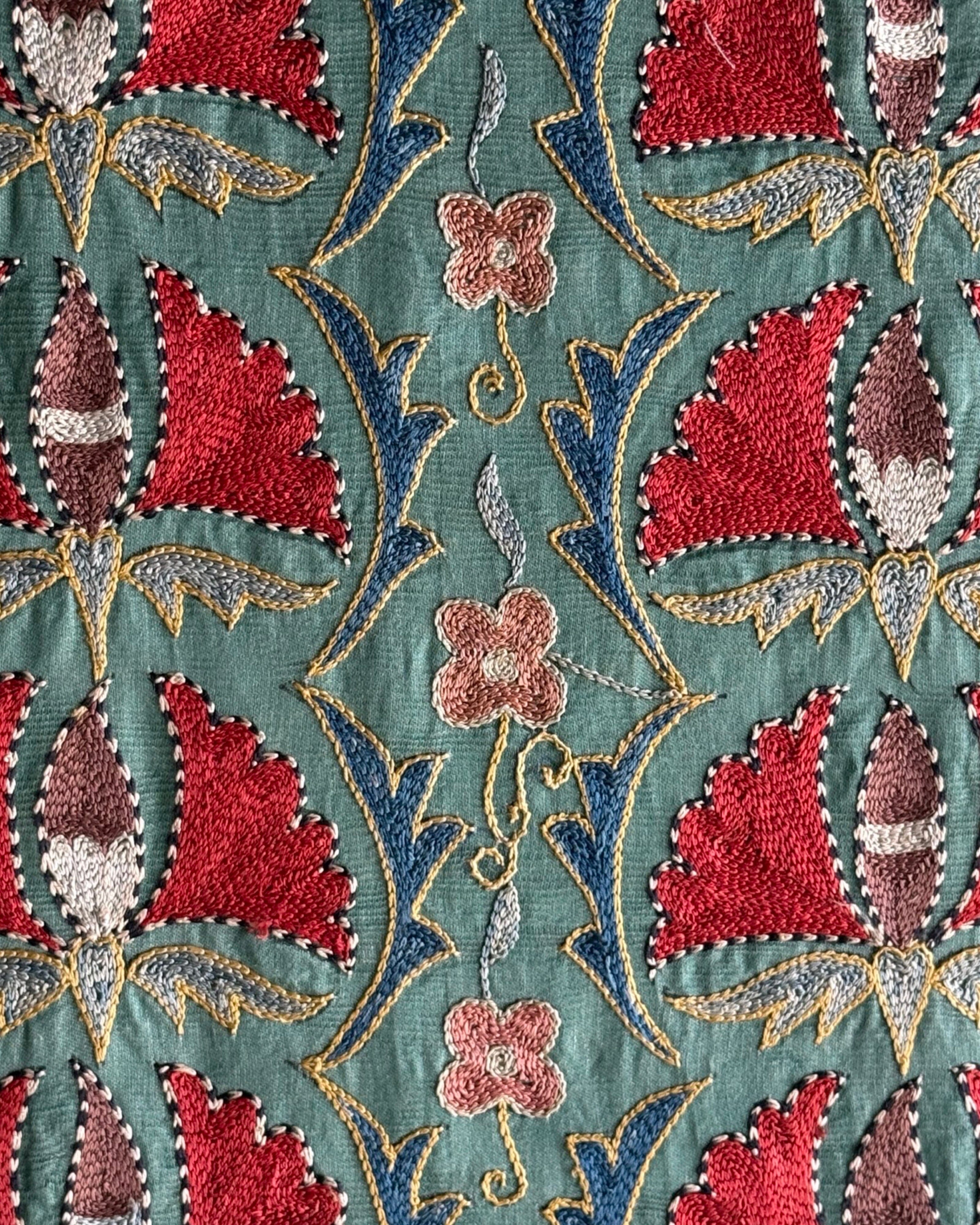 Hand Stitched Suzani (CSSU47525 | 85" x 110") Suzani Aziz Suzani 