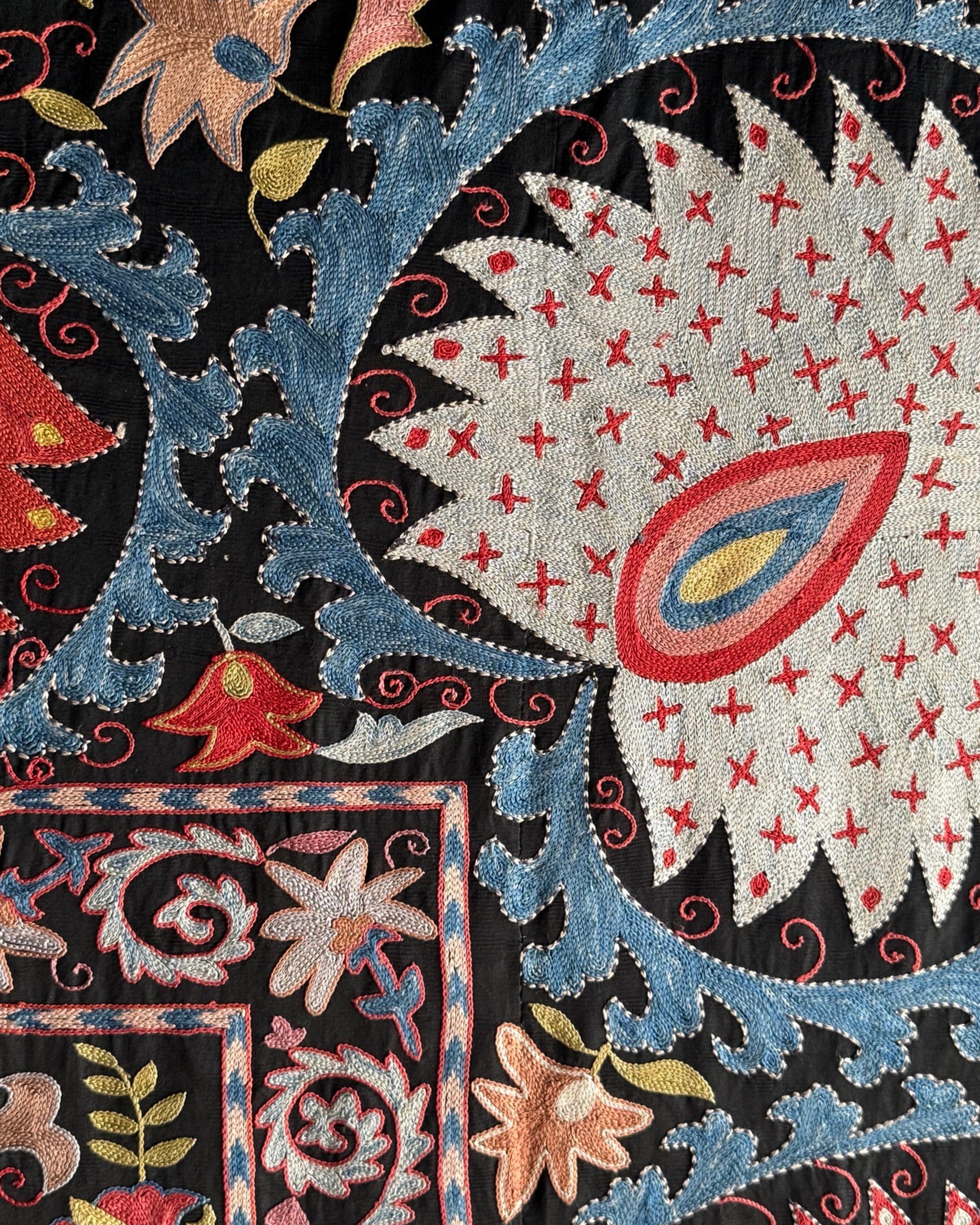 Hand Stitched Suzani (CSSU47625 | 81" x 106") Suzani Aziz Suzani 
