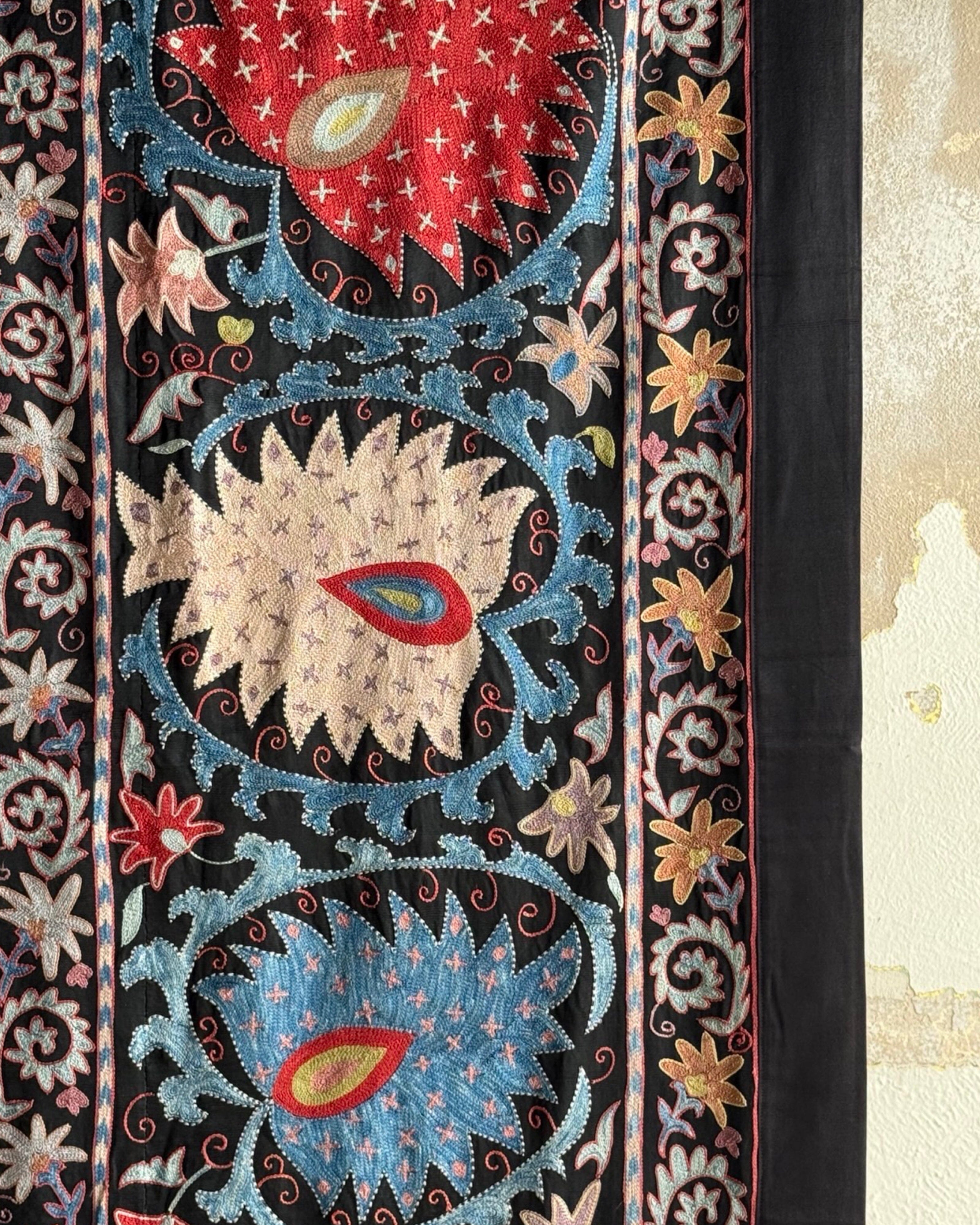 Hand Stitched Suzani (CSSU47625 | 81" x 106") Suzani Aziz Suzani 