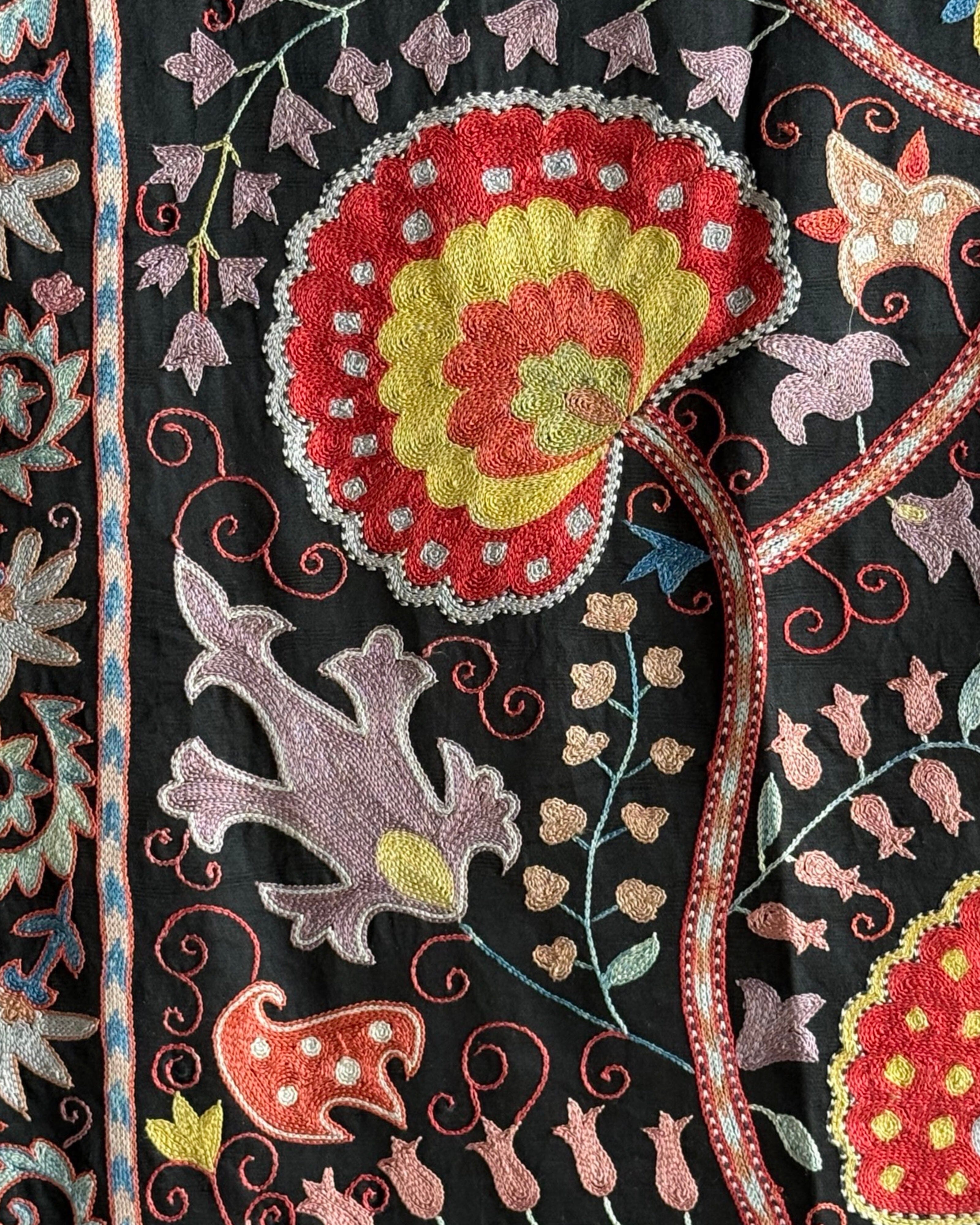 Hand Stitched Suzani (CSSU47625 | 81" x 106") Suzani Aziz Suzani 