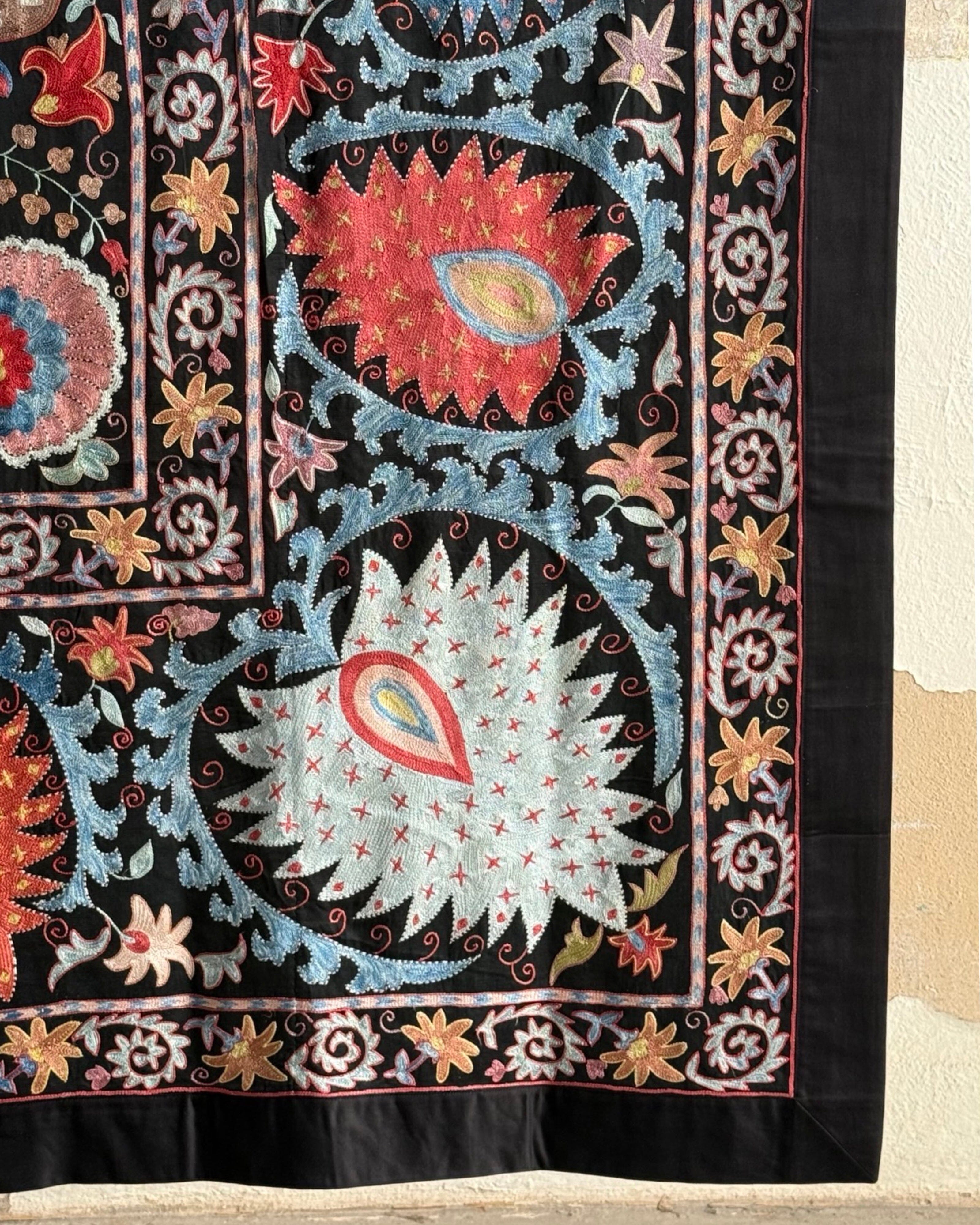 Hand Stitched Suzani (CSSU47625 | 81" x 106") Suzani Aziz Suzani 