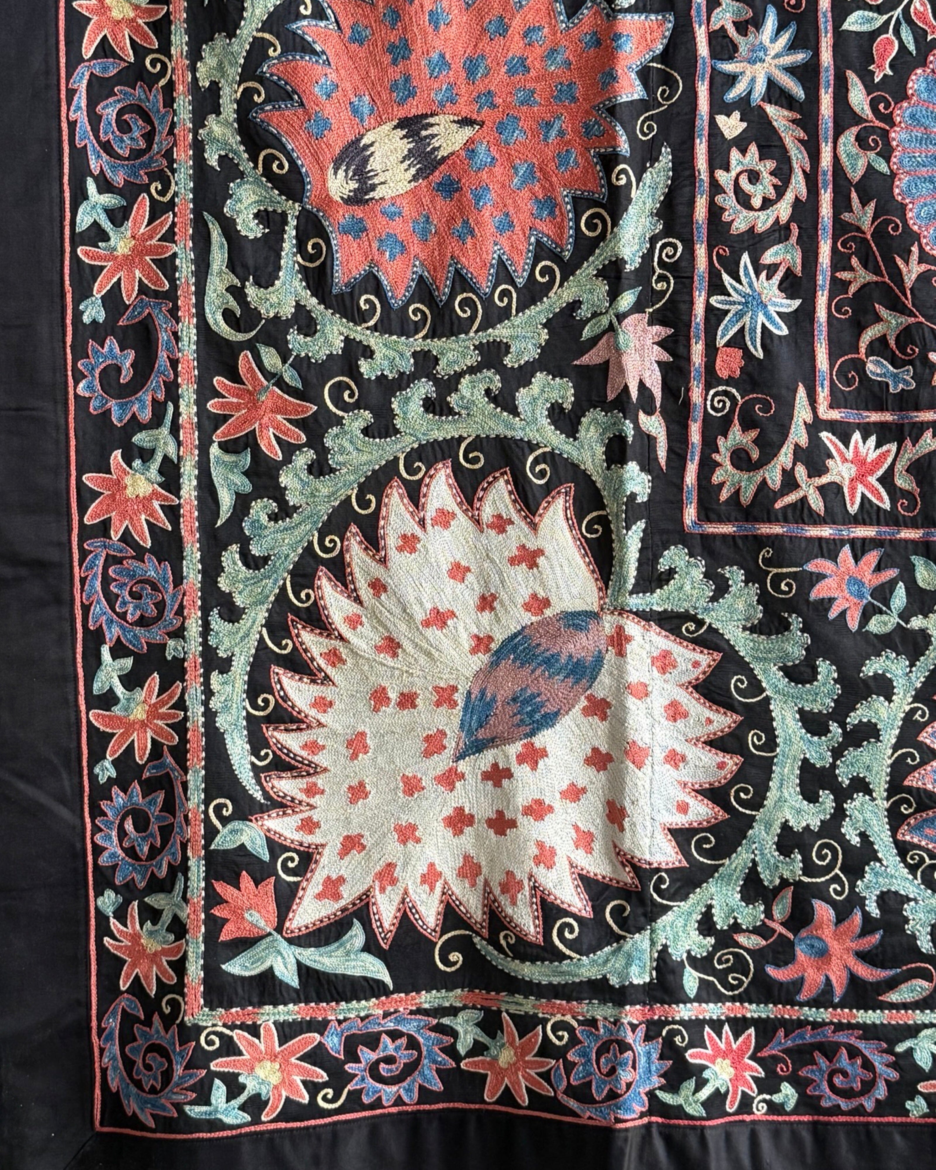 Hand Stitched Suzani (CSSU47625 | 81" x 106") Suzani Aziz Suzani 