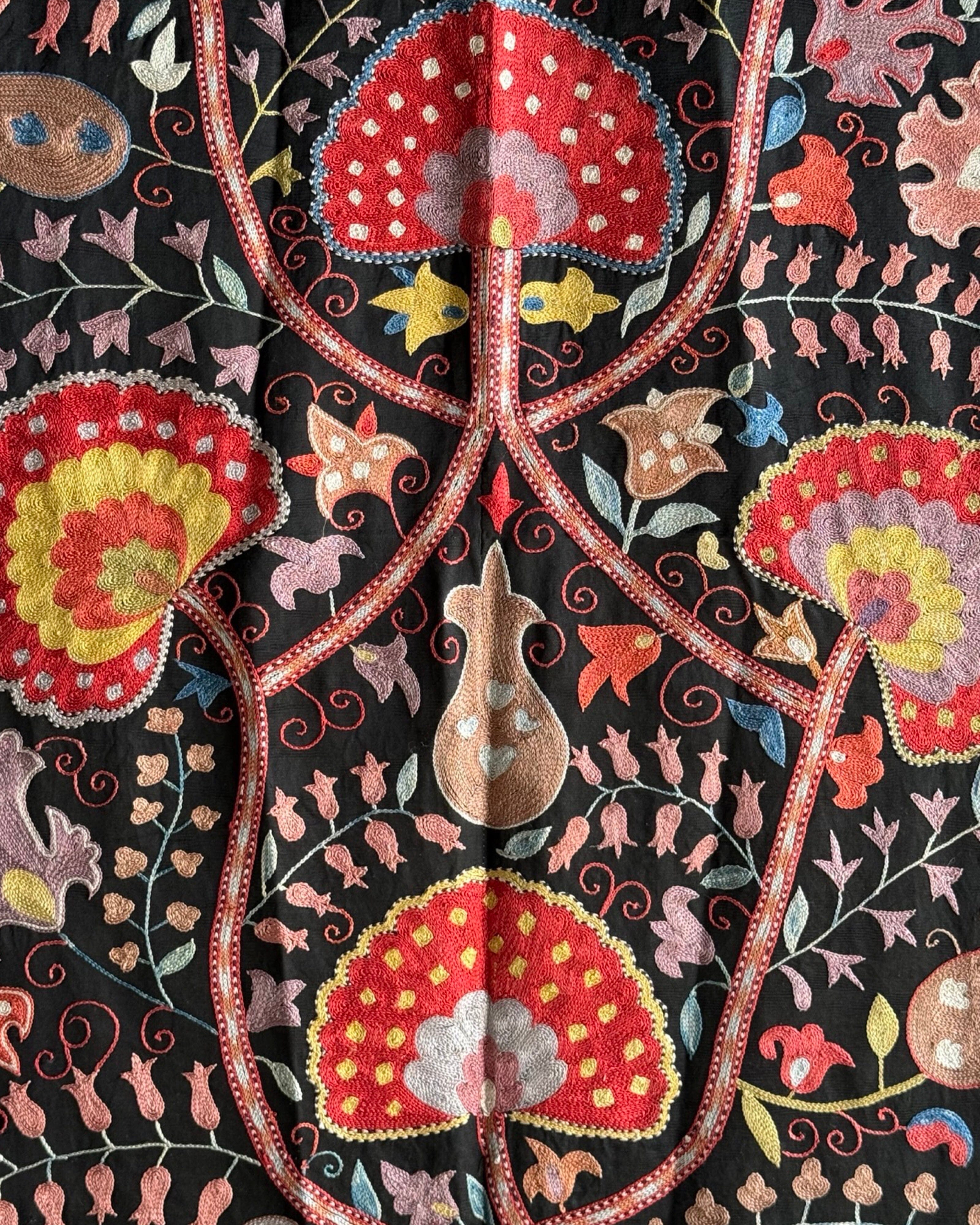 Hand Stitched Suzani (CSSU47625 | 81" x 106") Suzani Aziz Suzani 