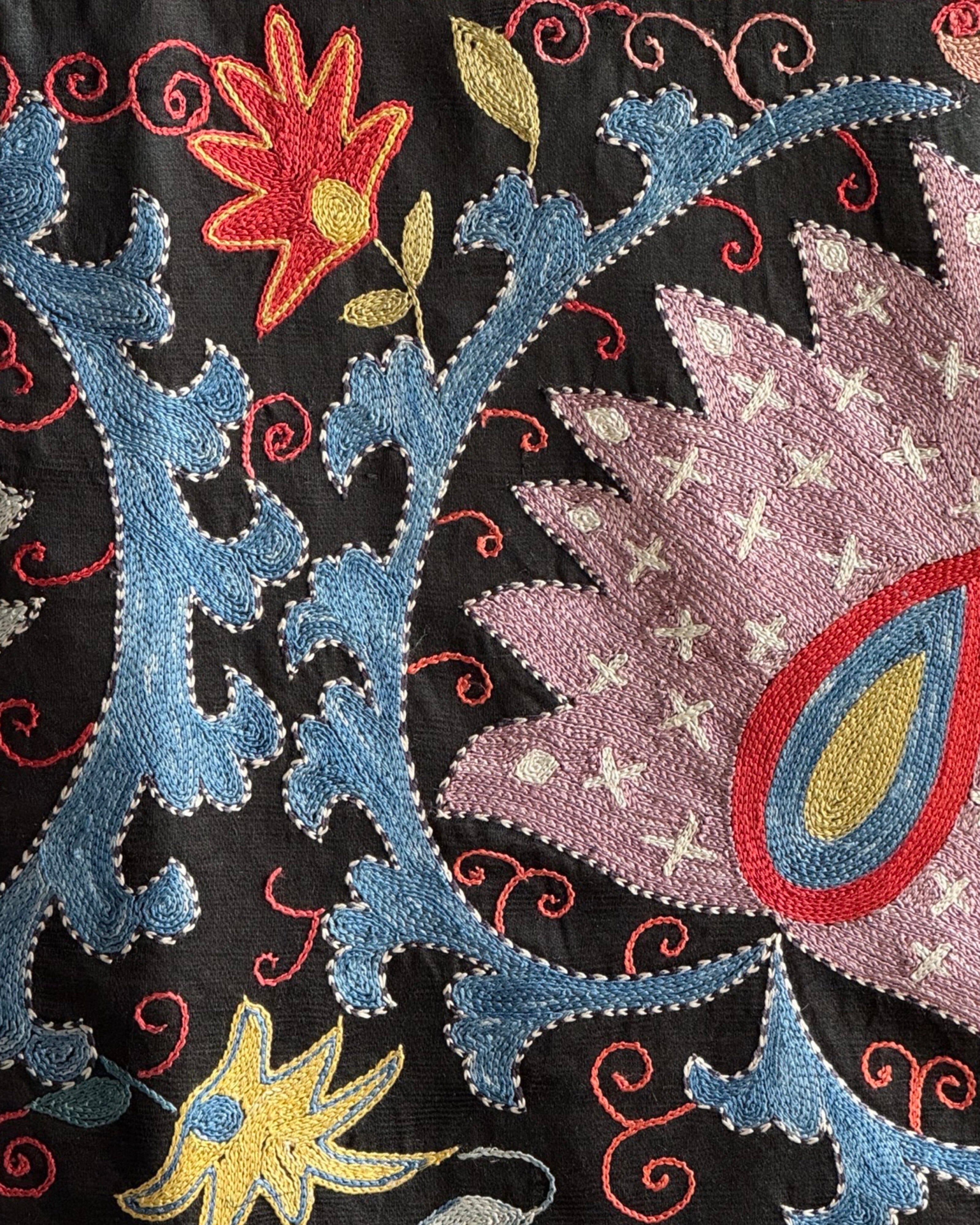Hand Stitched Suzani (CSSU47625 | 81" x 106") Suzani Aziz Suzani 