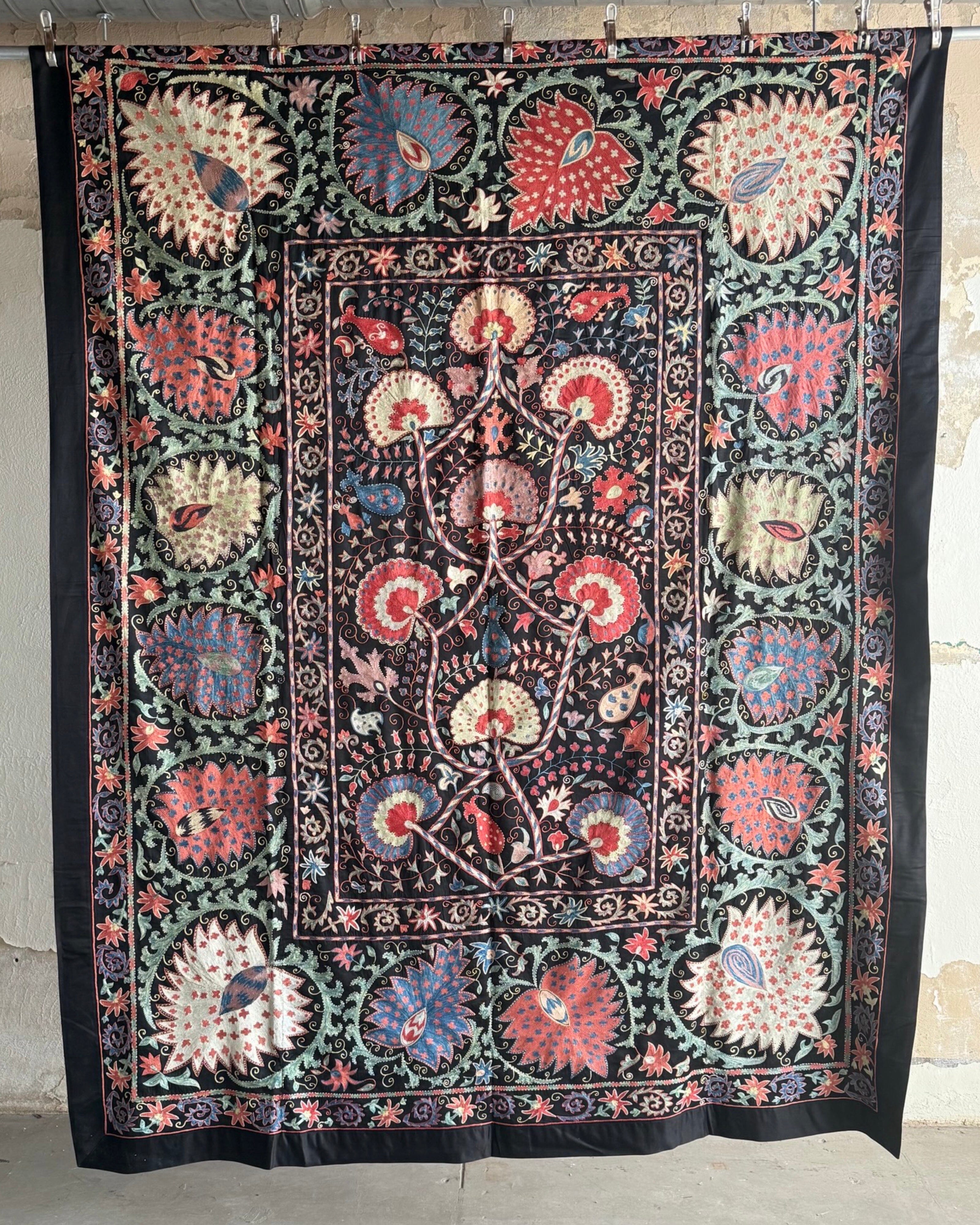 Hand Stitched Suzani (CSSU47625 | 81" x 106") Suzani Aziz Suzani 